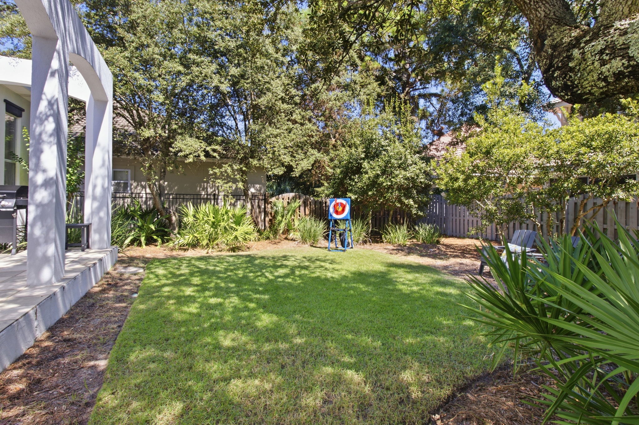 Large fenced in backyard