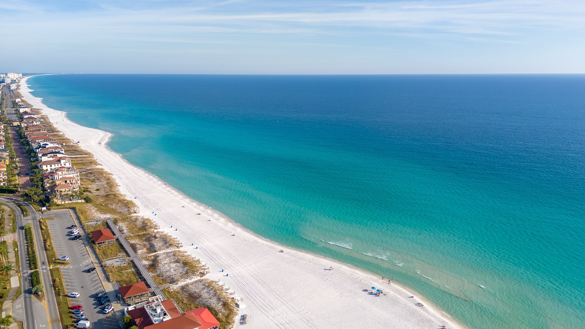 Steps to white sand beaches