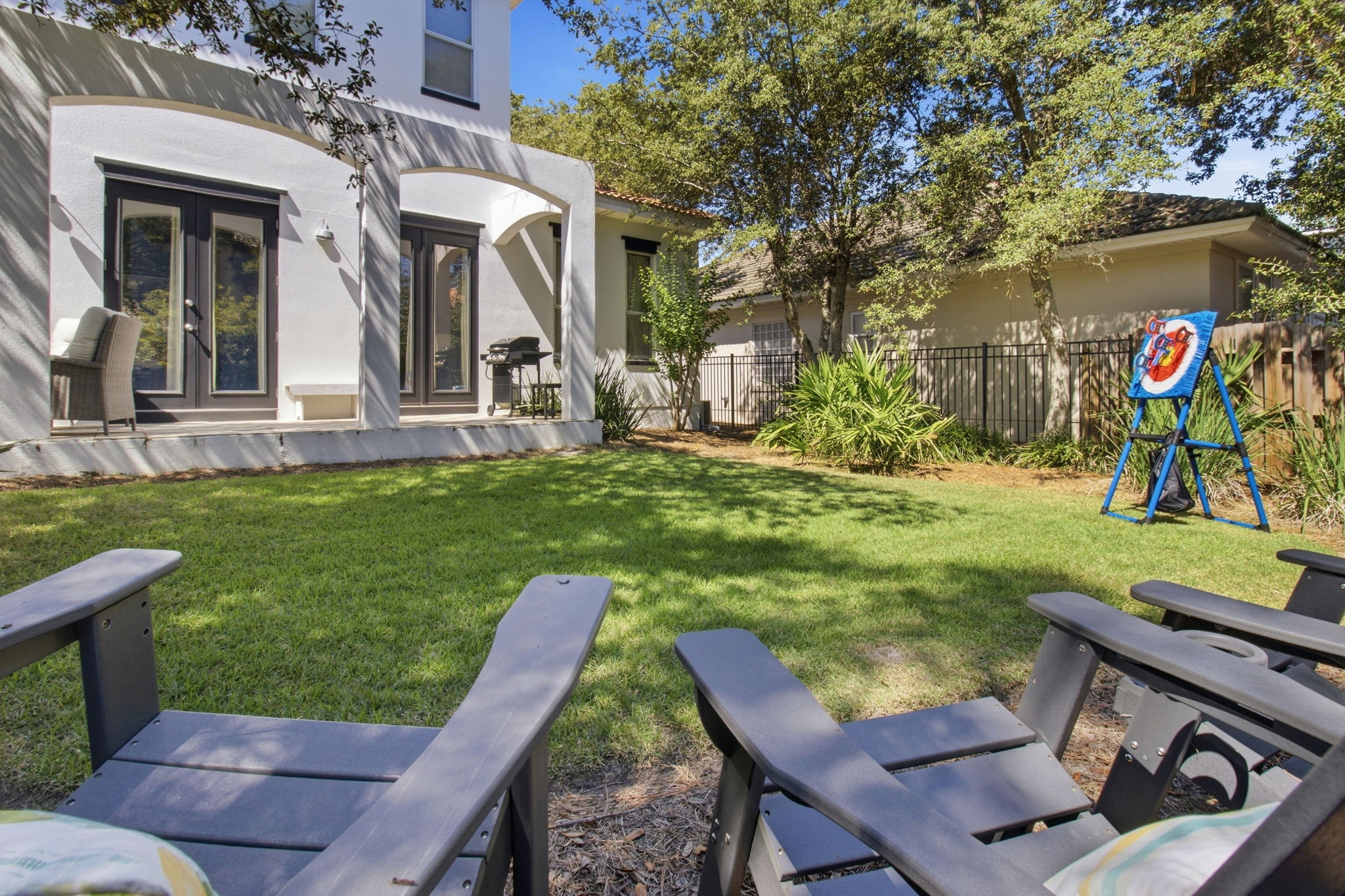 Backyard seating and games