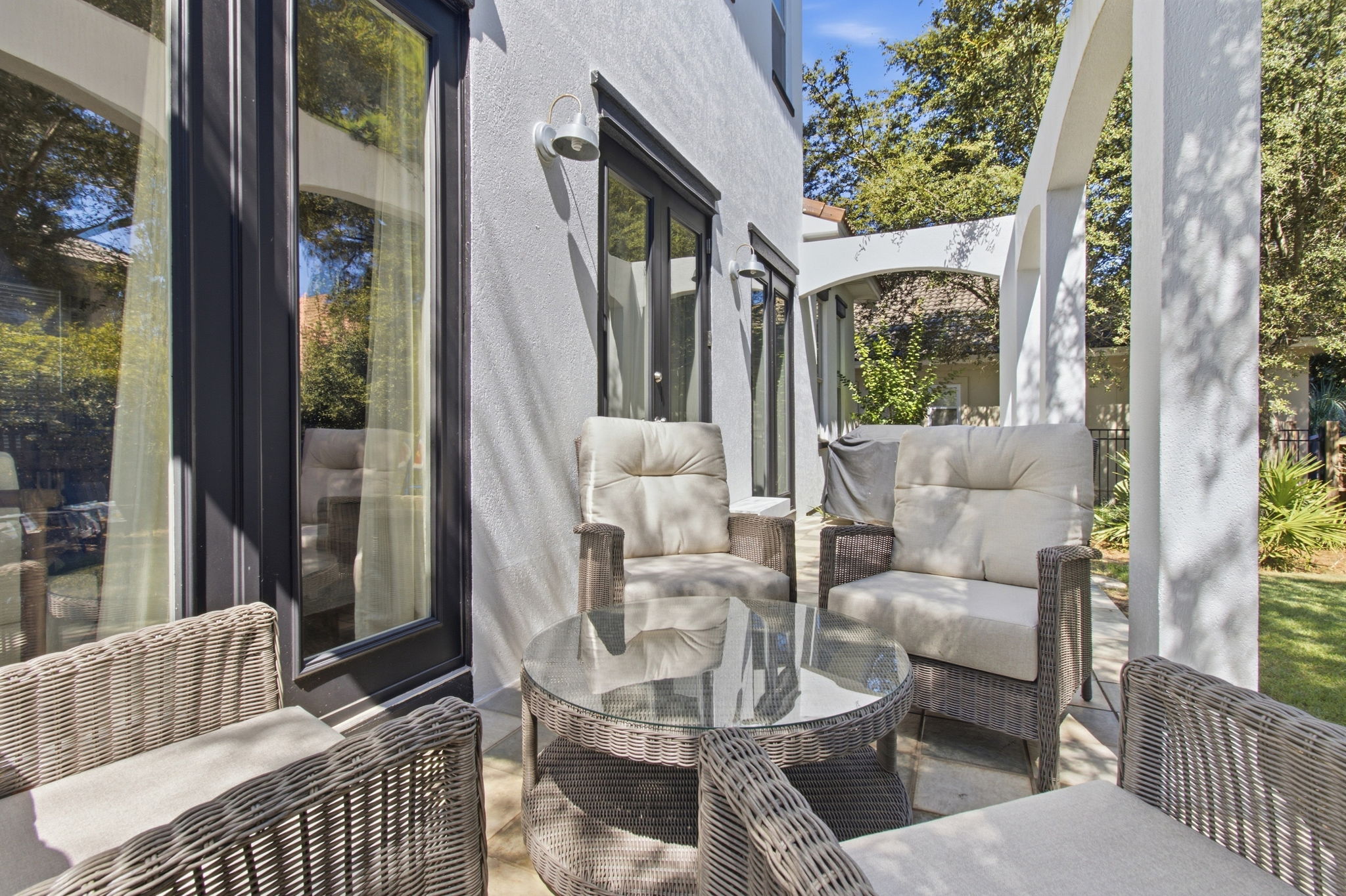 Large backyard patio