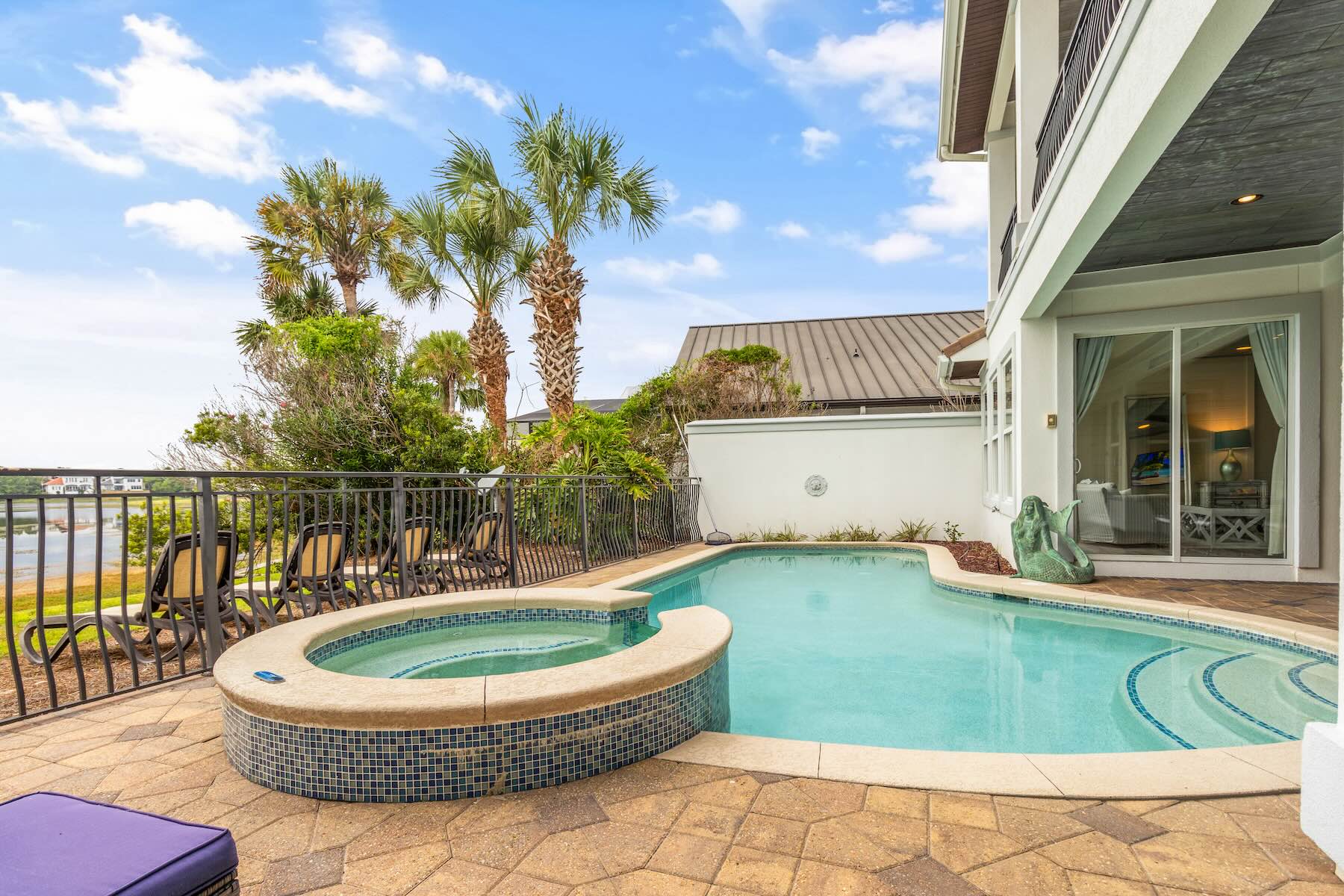 Private pool and hot tub