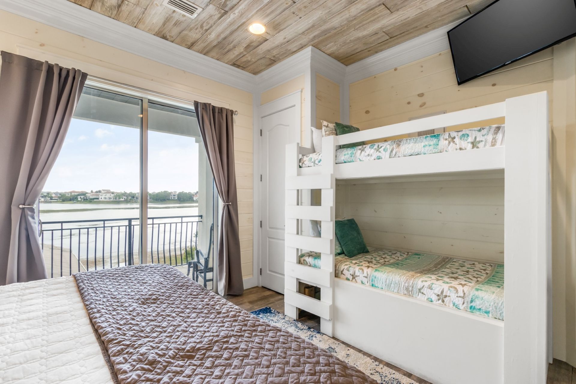 Second floor king guest bedroom 2 with bunk beds