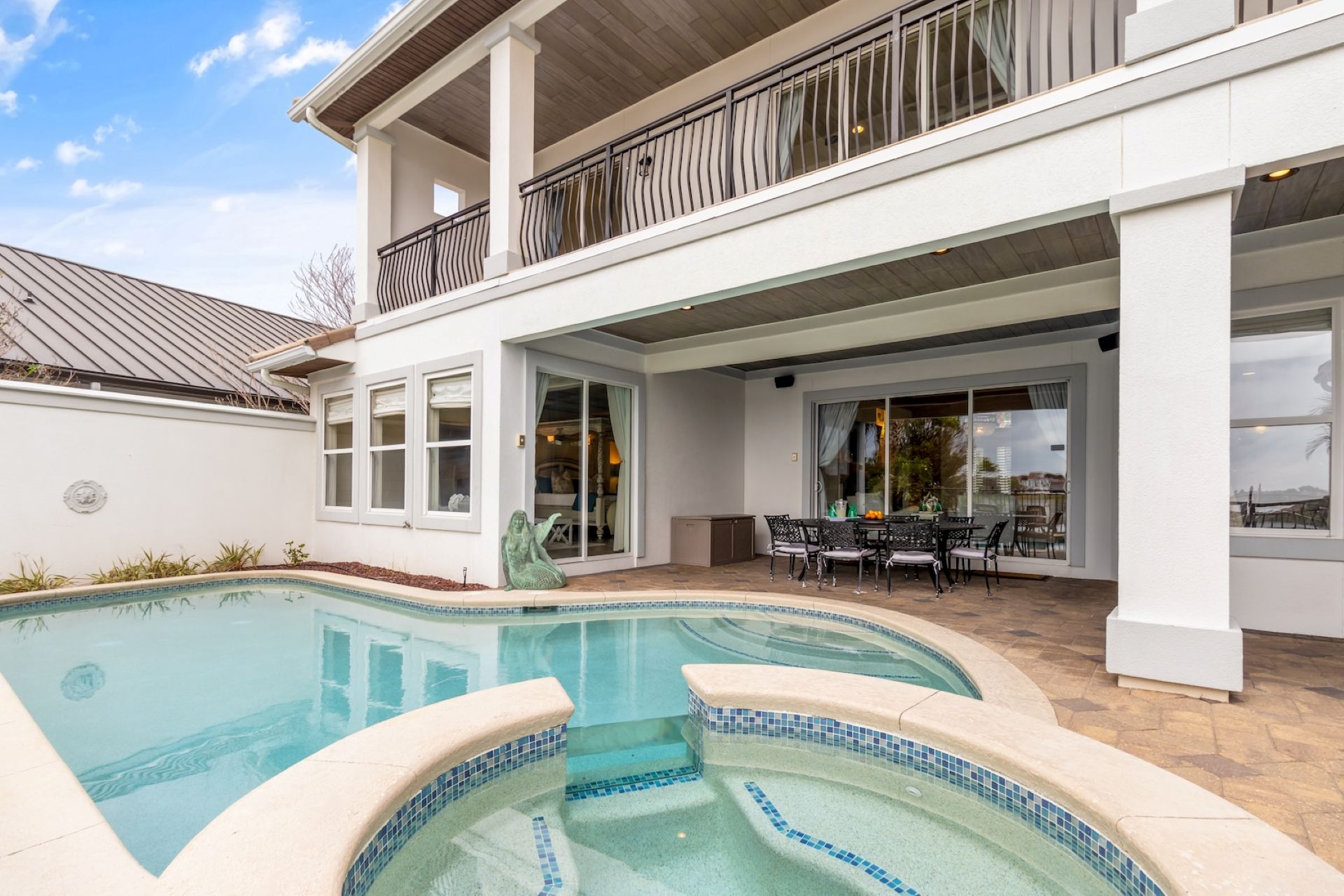 Private pool and hot tub