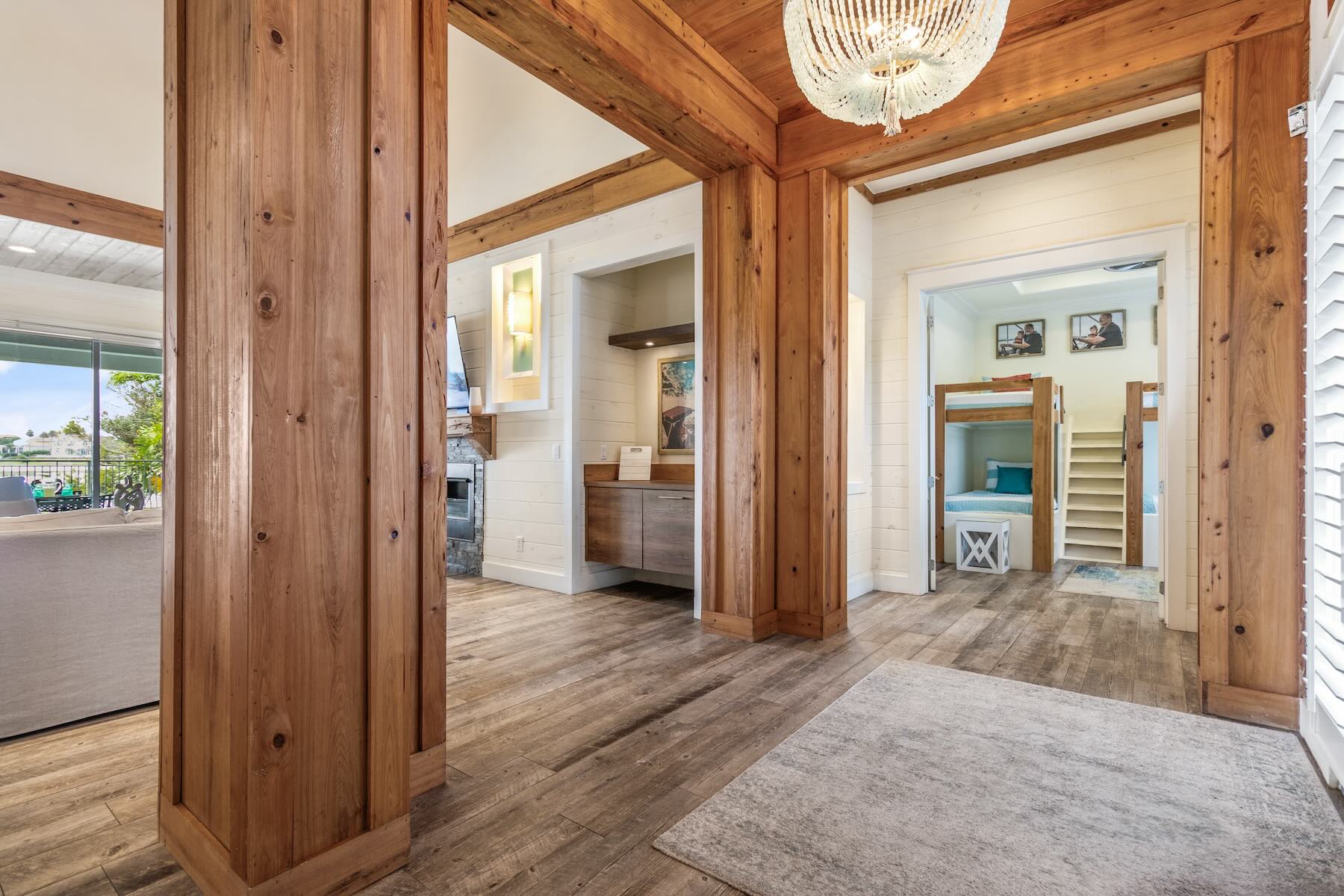 Home entrance to an open floorplan