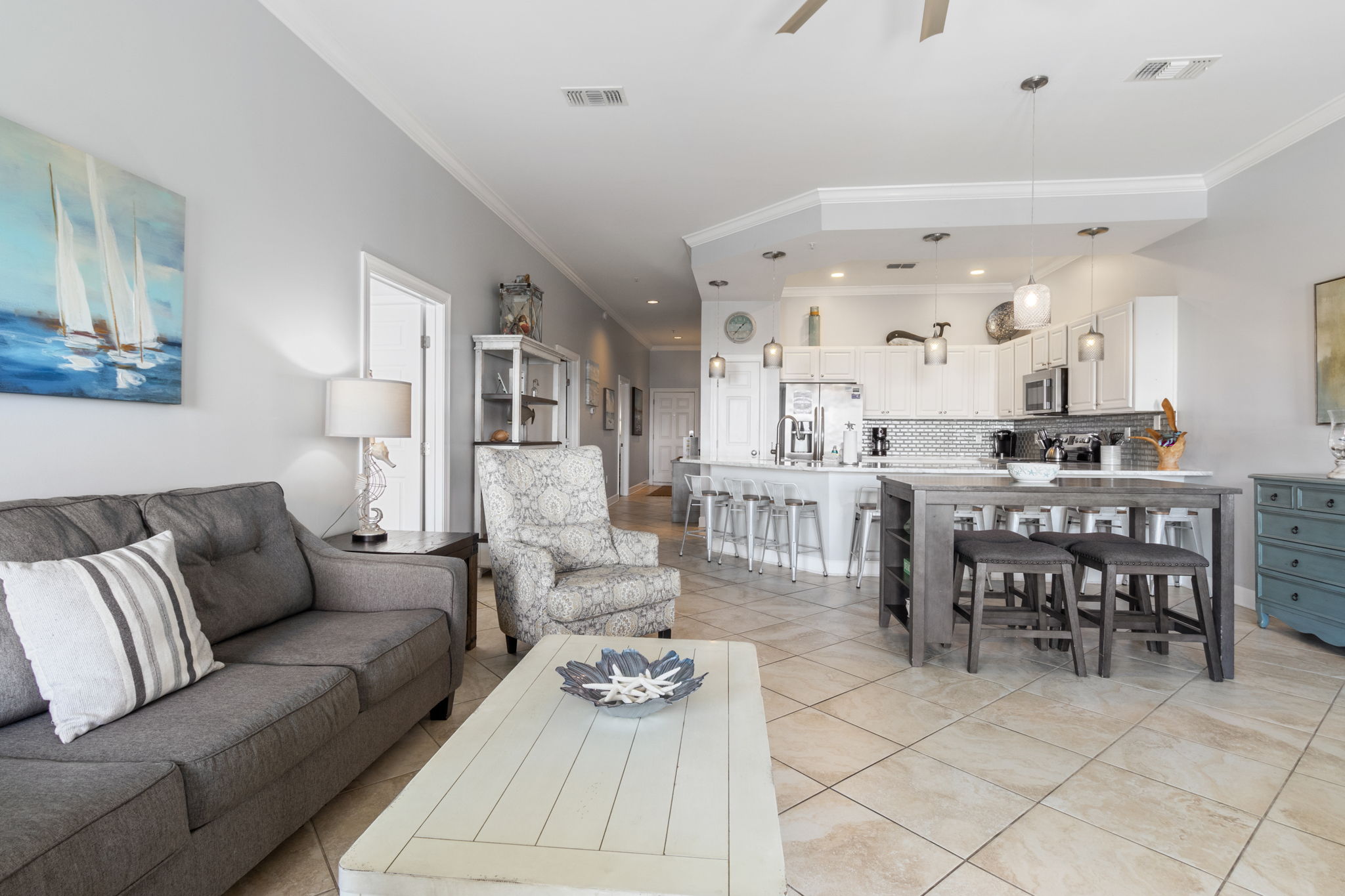 Spacious living area with comfortable seating