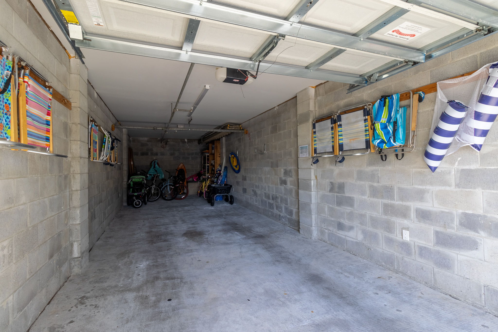 Convenient beach gear in the private garage