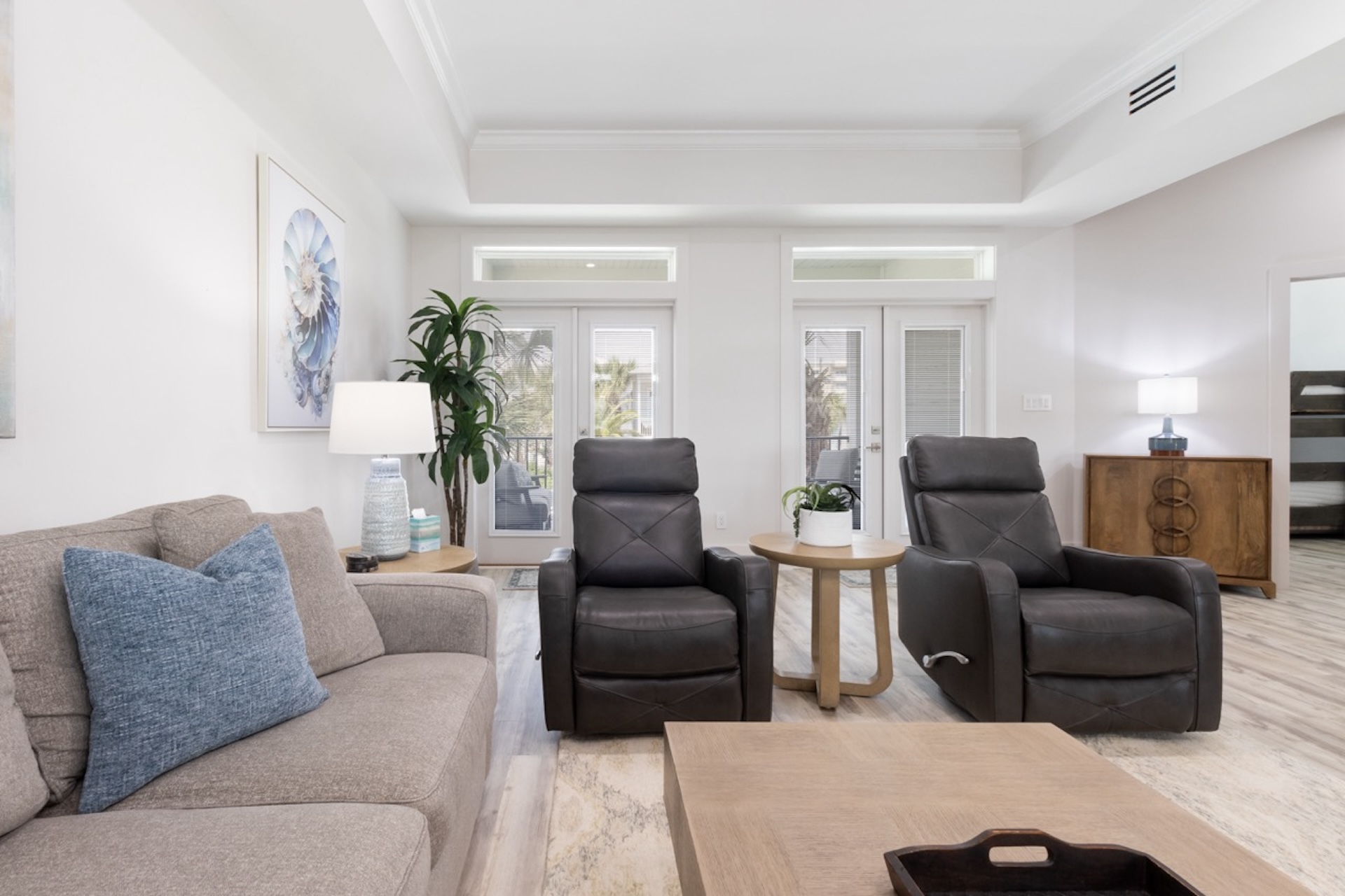 Comfortable recliner chairs in living area