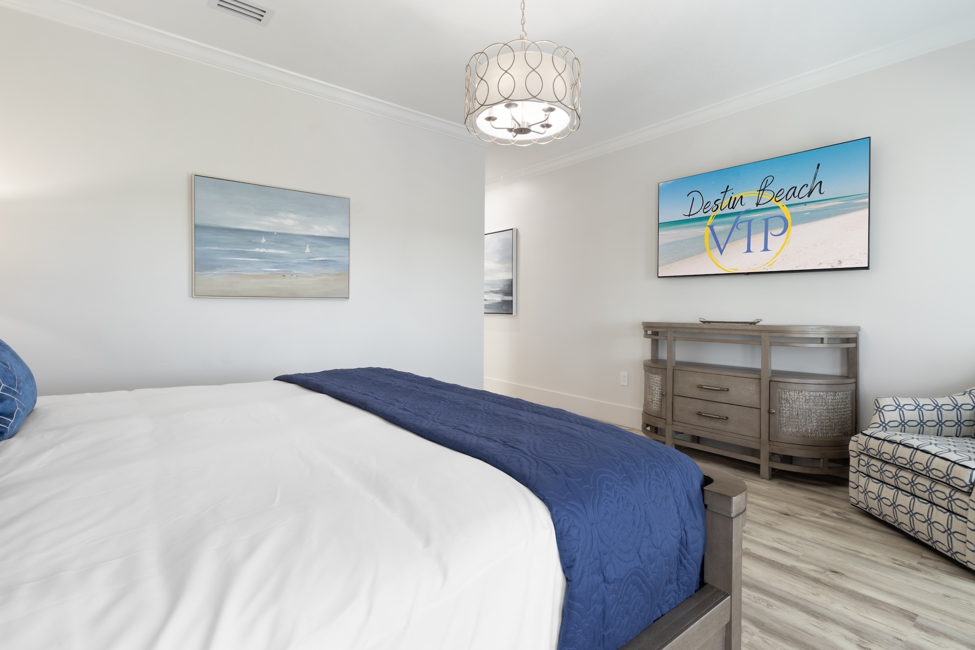 Primary suite with large smart TV