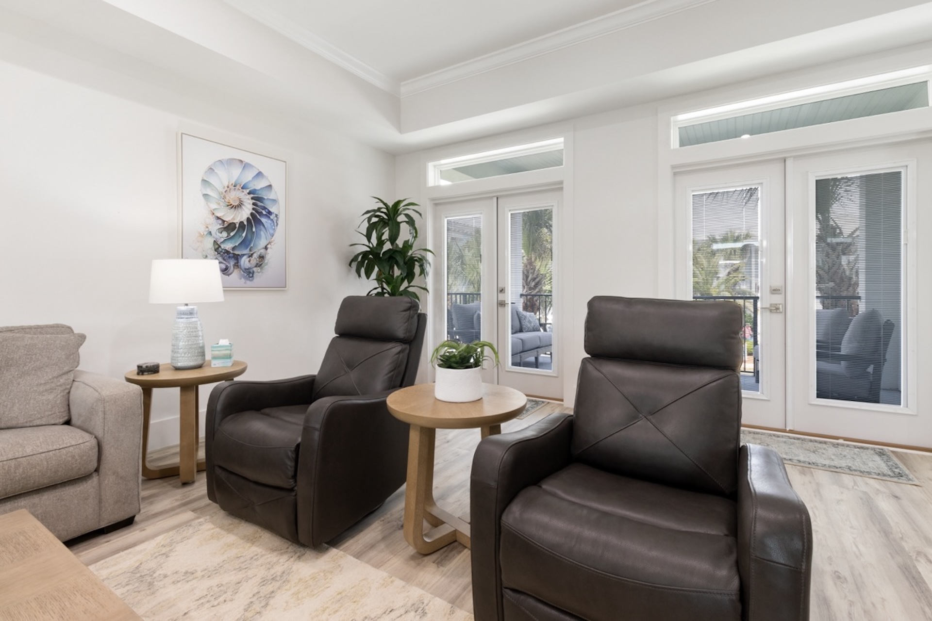 Comfortable recliner chairs in living area