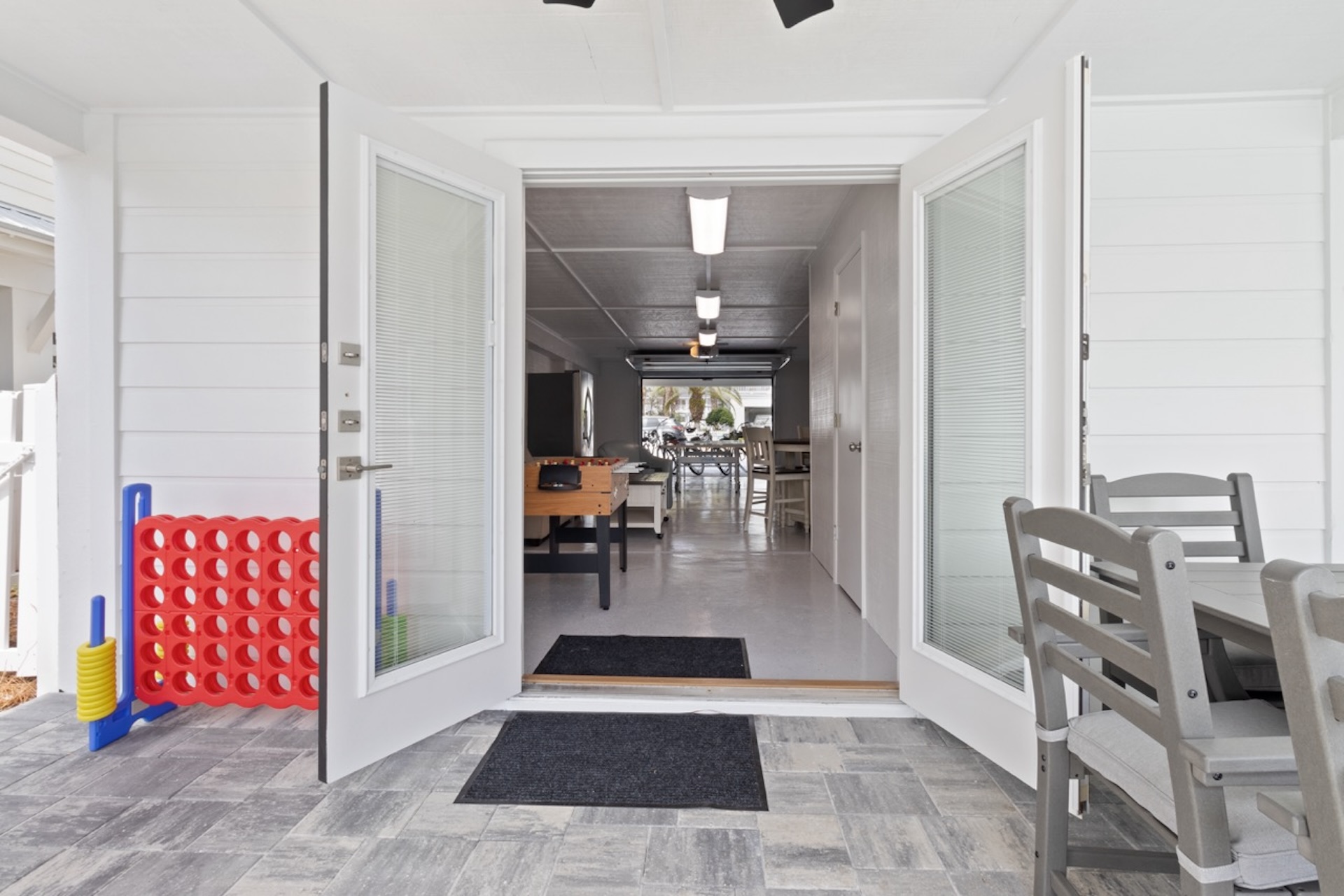 Game room and garage entrance