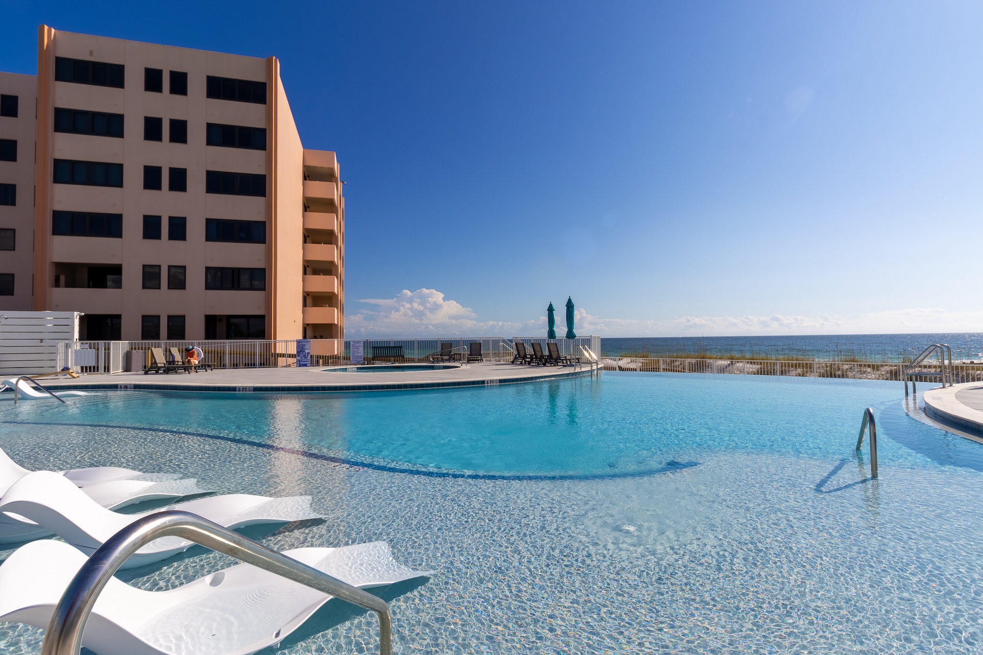 Relax at the new infinity pool by the beach