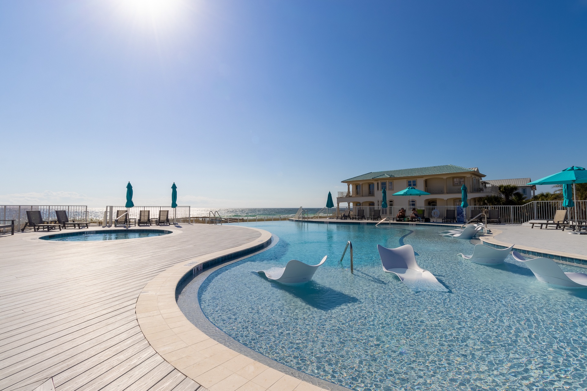 New infinity pool overlooking the beach