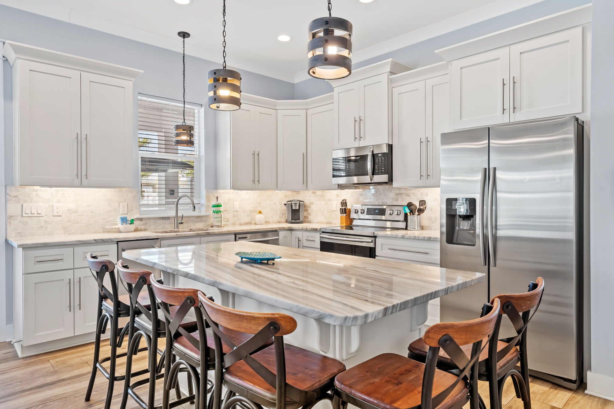 Large kitchen island with seating