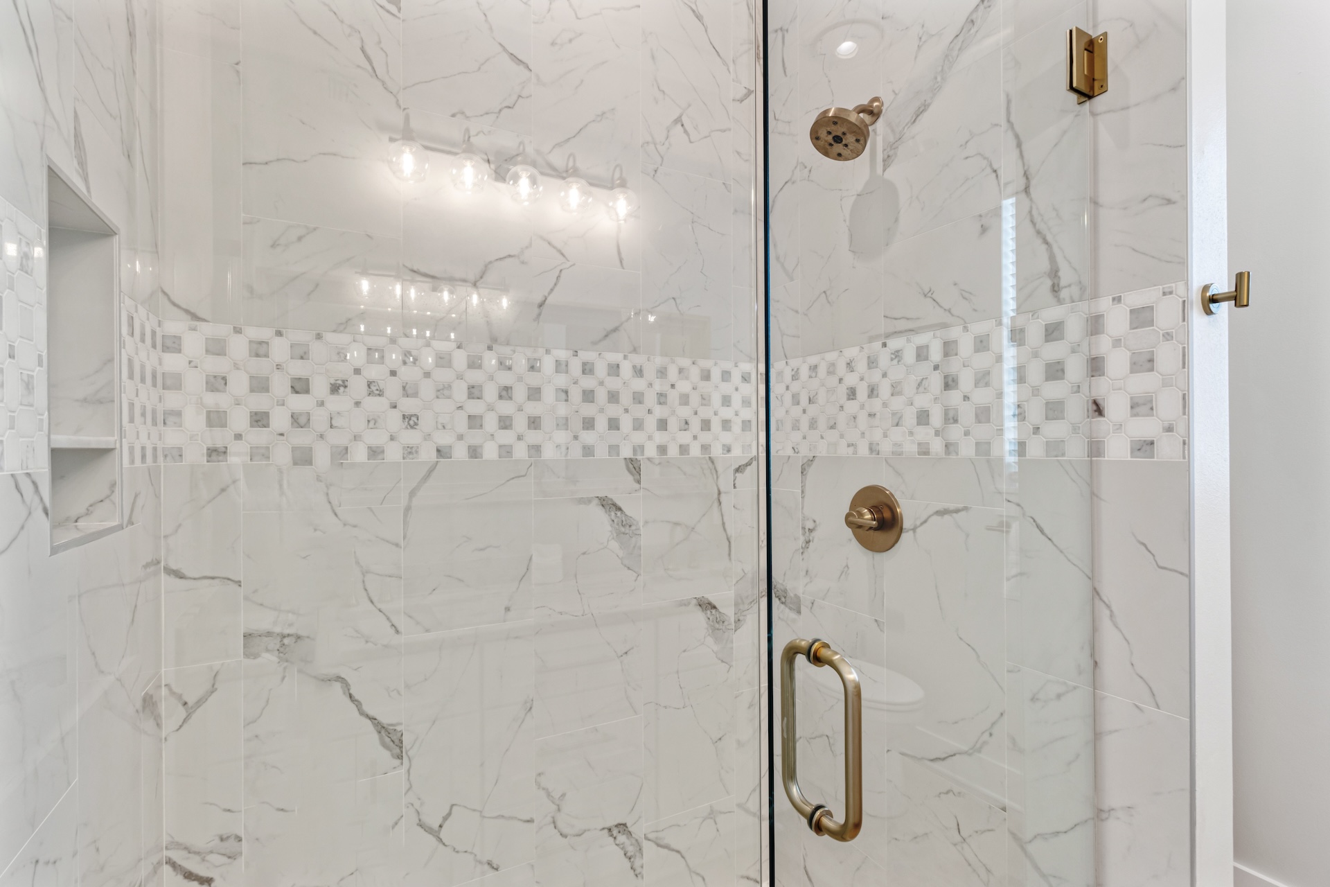 Beautiful primary bathroom walk-in shower