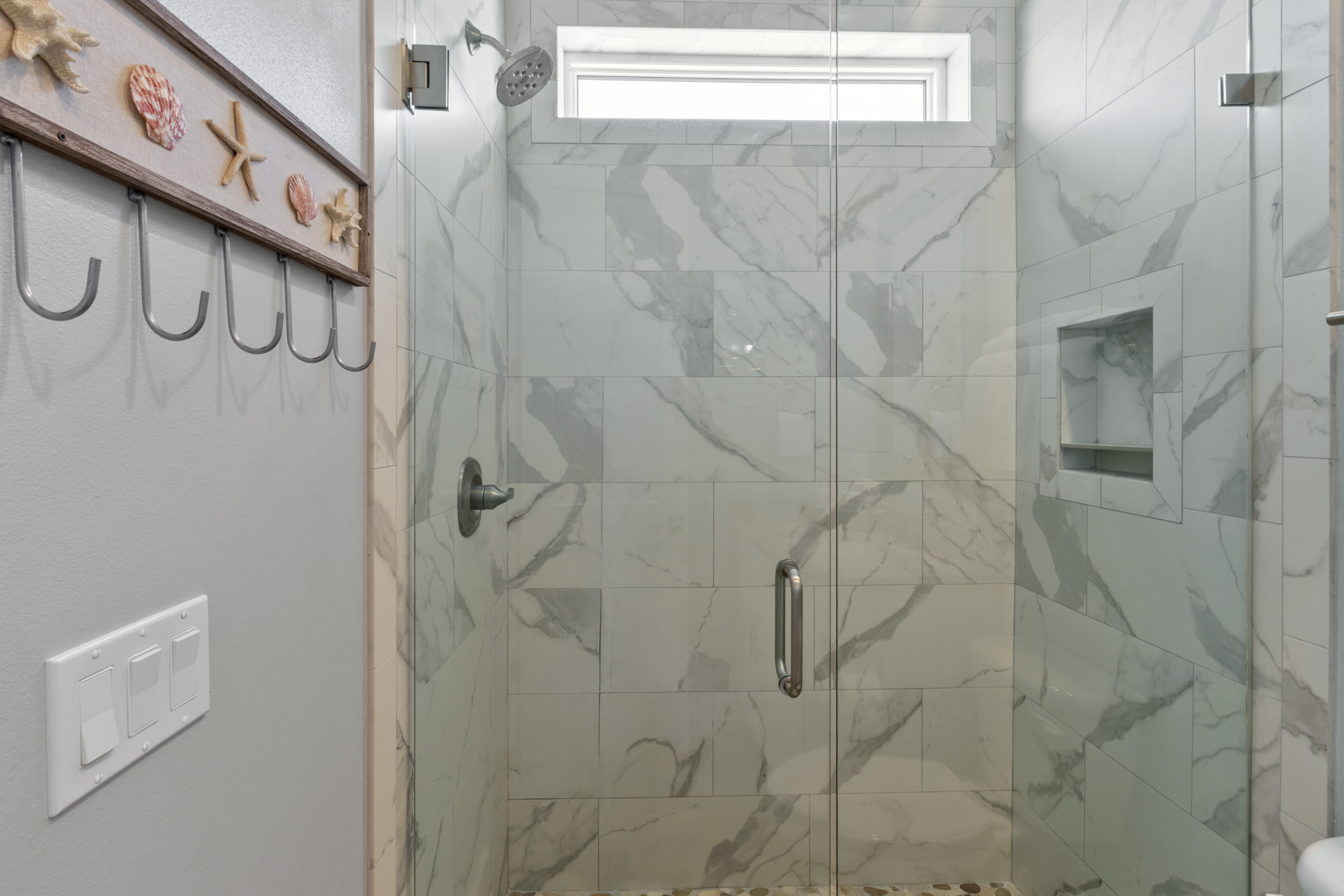 Spacious walk-in shower