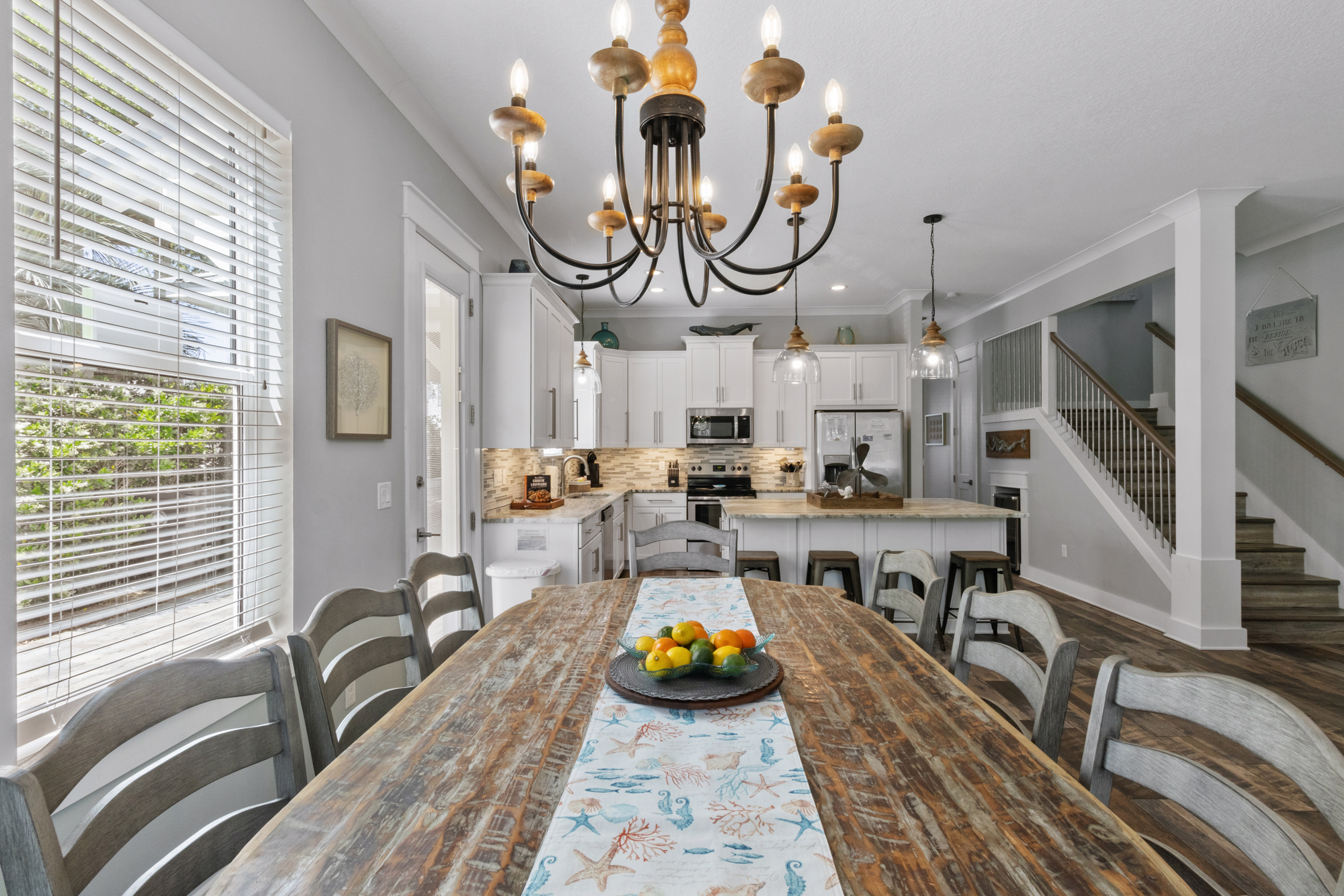 Dining area with seating for eight