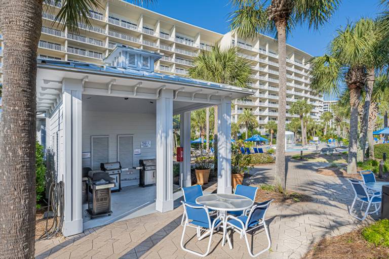 Community grills and seating