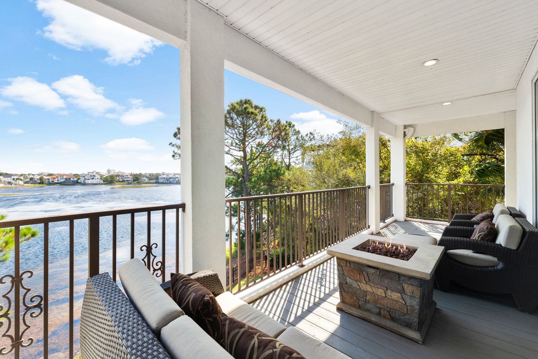 Enjoy the fire pit on the second floor balcony