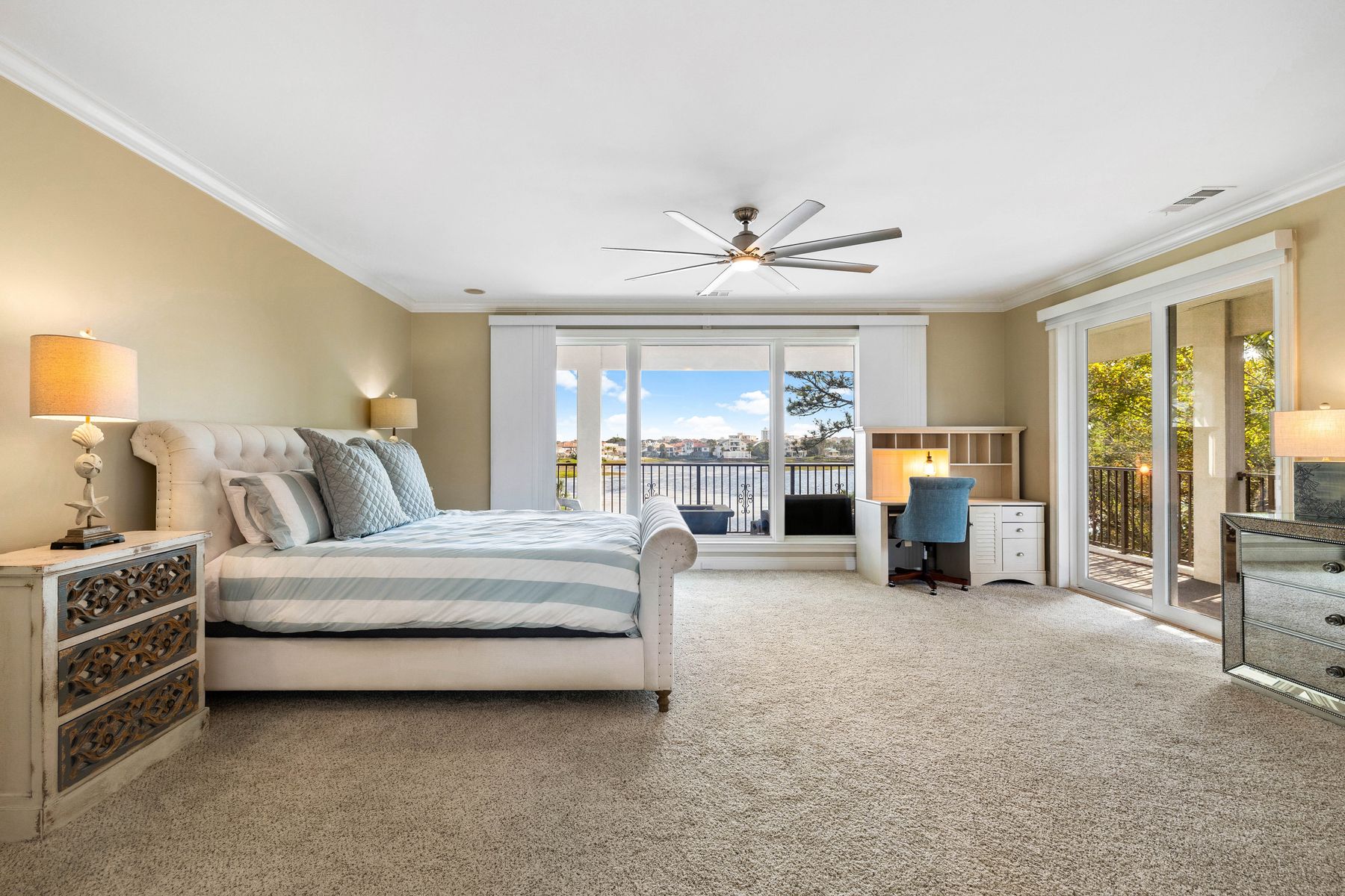 Gorgeous primary bedroom with amazing views on second floor