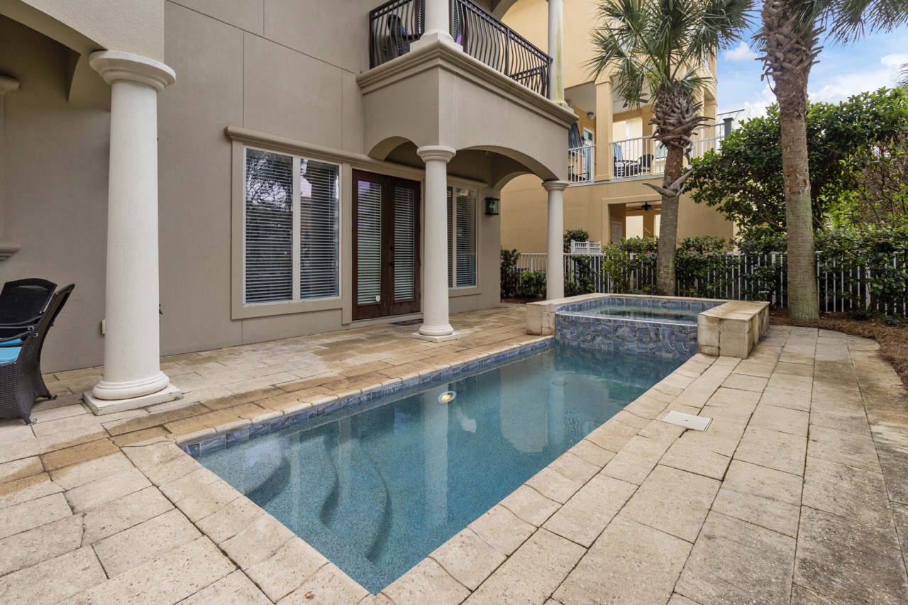 Private pool and hot tub