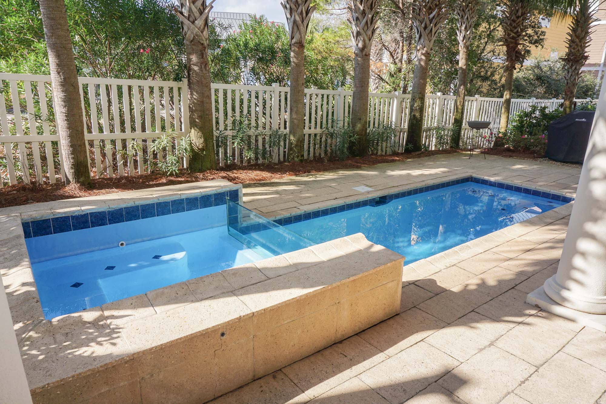 Private pool and hot tub
