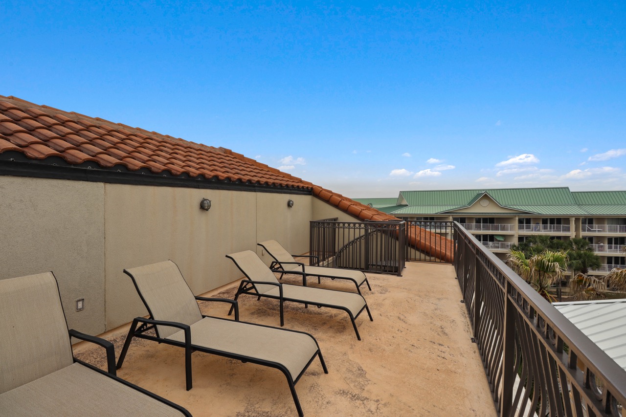 Spacious rooftop and seating