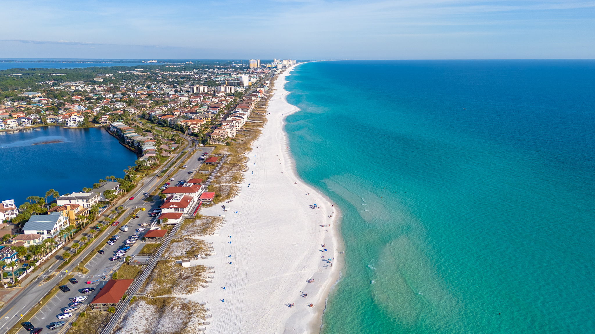 Walk to white sand beaches