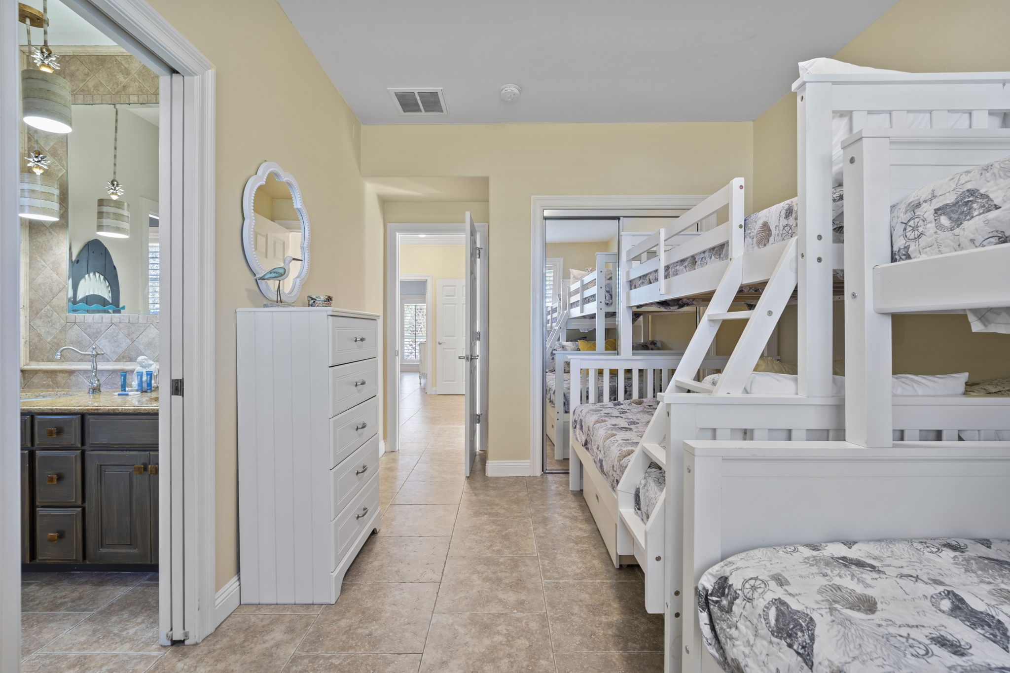 Two twin over full bunk beds