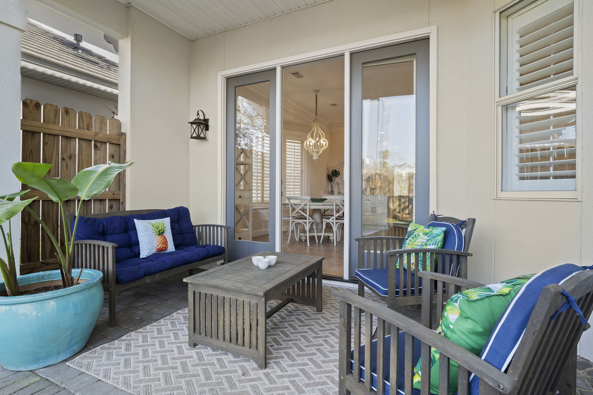 Backyard patio seating