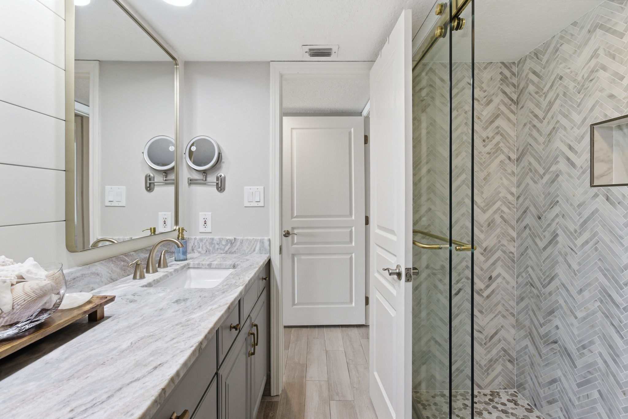 Spacious primary bathroom