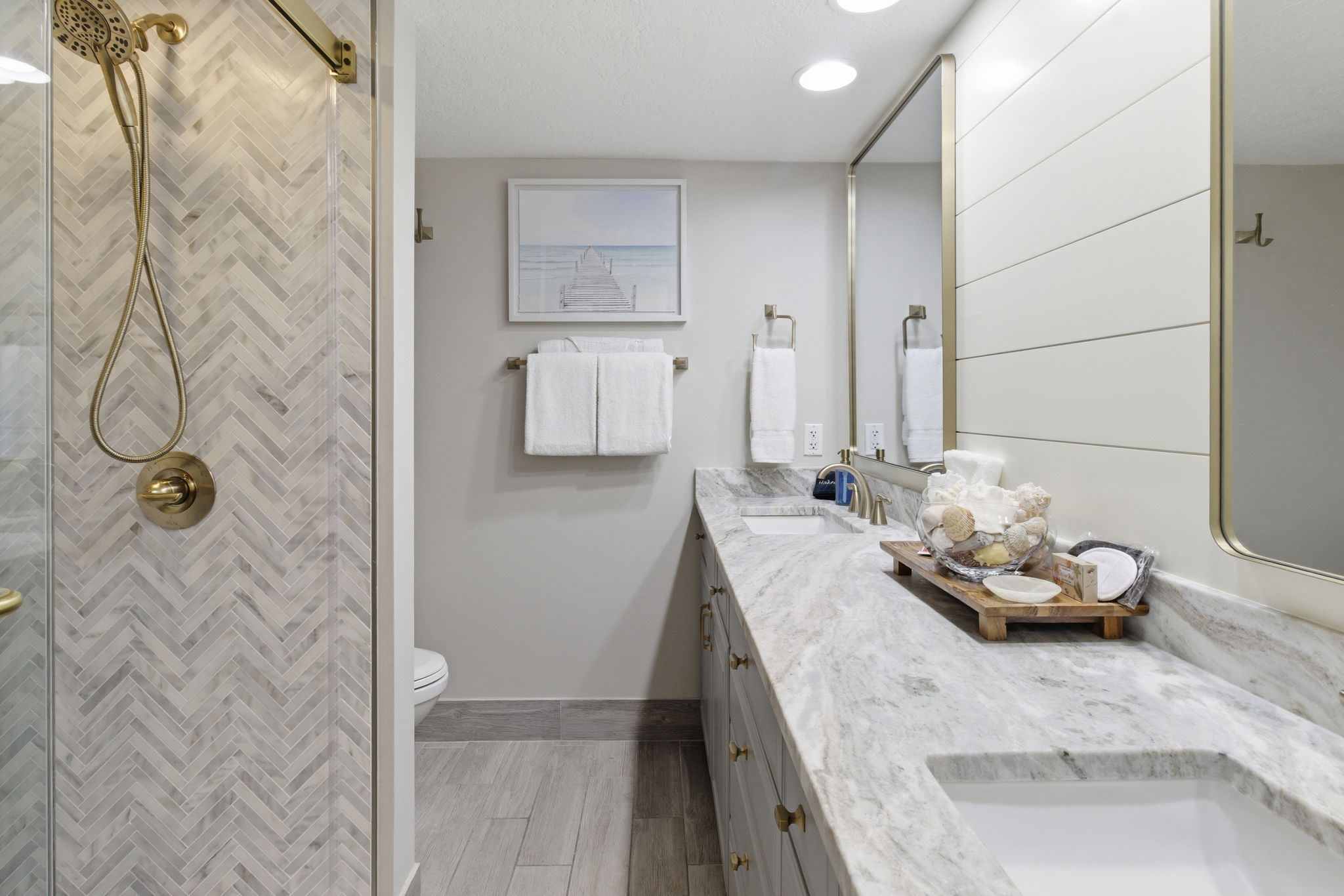 Spacious primary bathroom