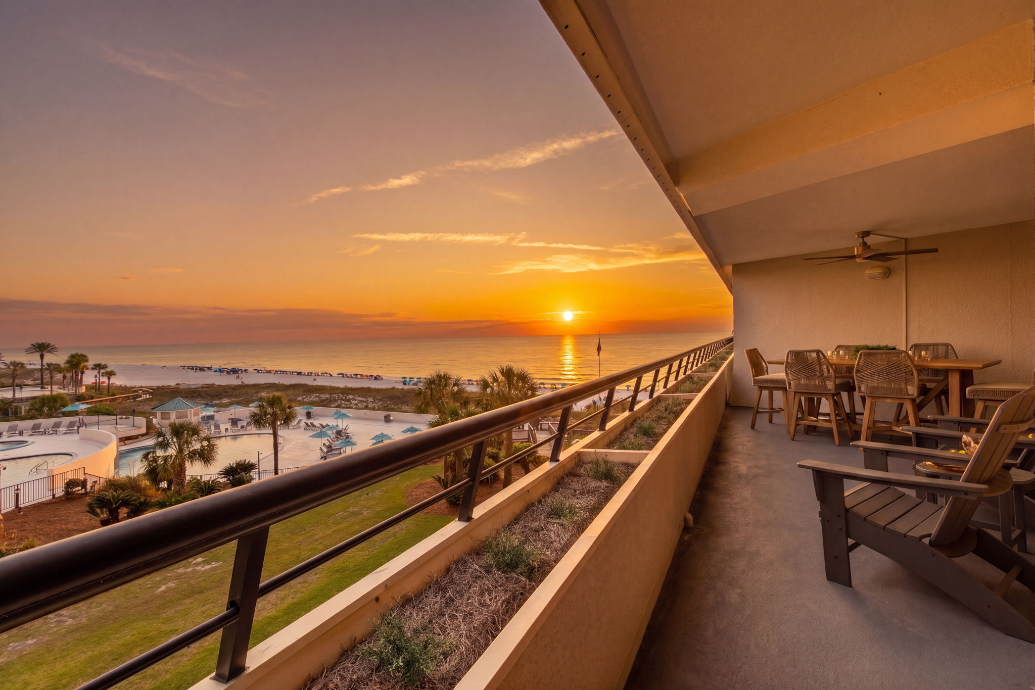 Enjoy amazing sunsets from the balcony