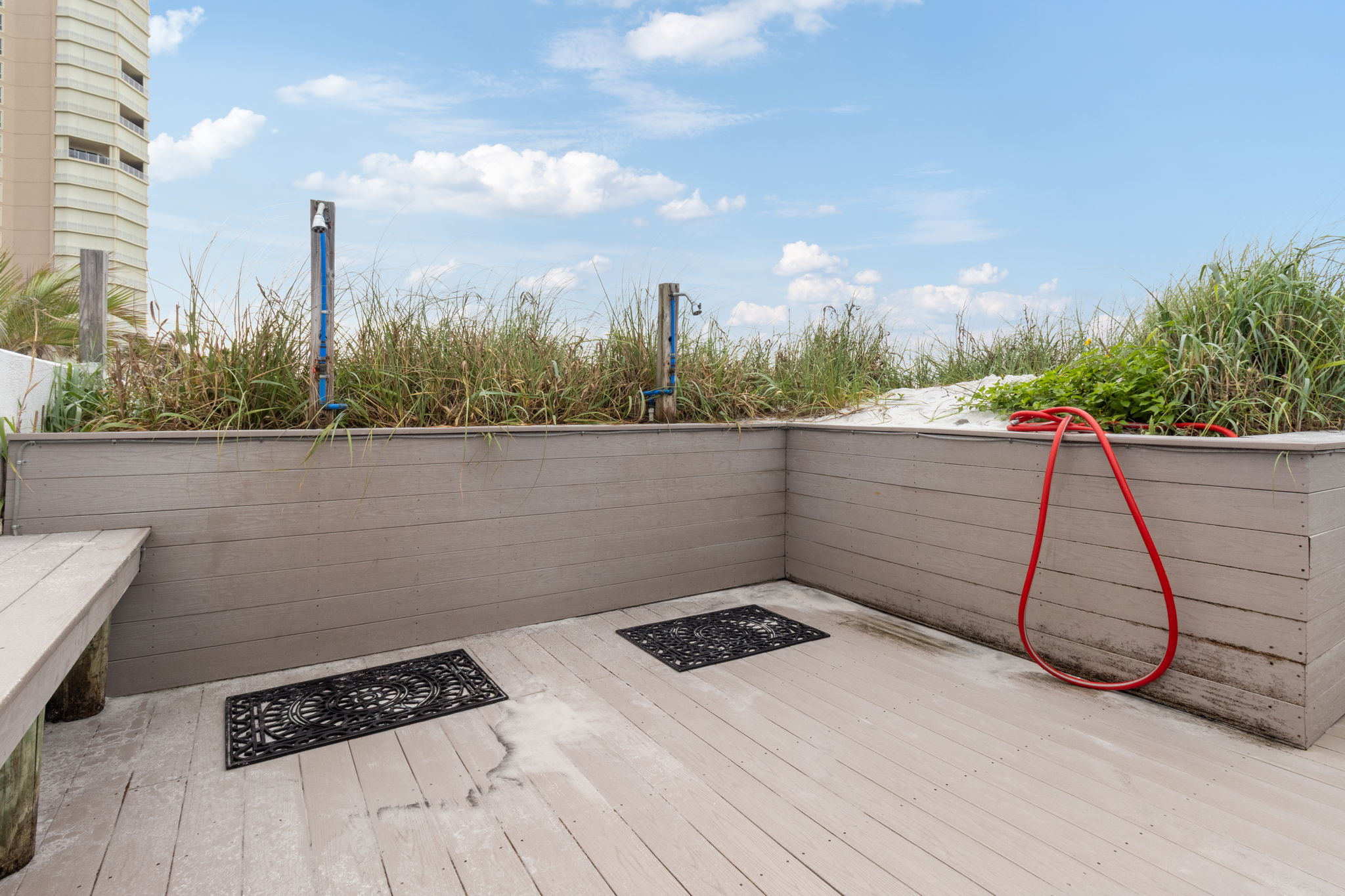 Convenient beach showers