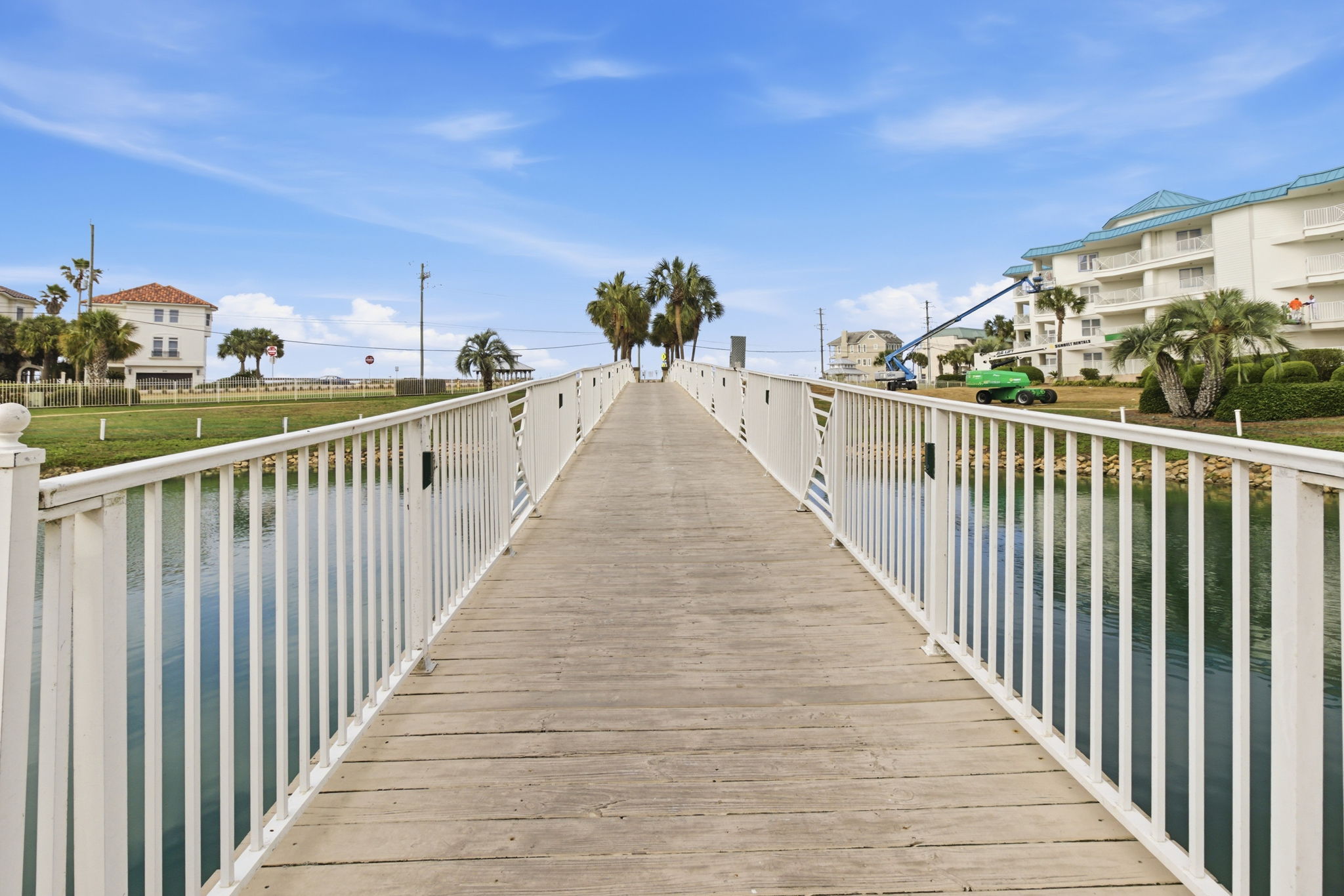 Fun bridge to walk over the lagoon