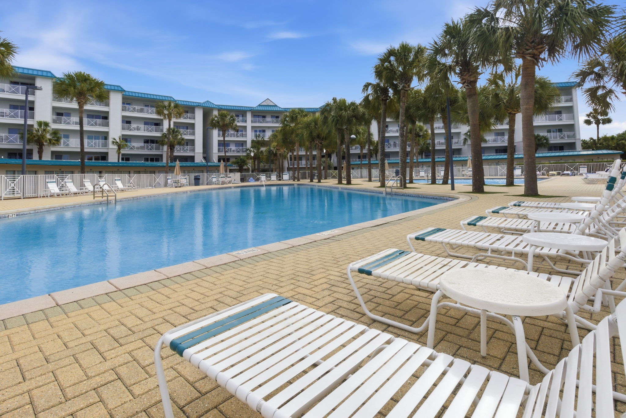 Plenty of pool lounge chairs for relaxing