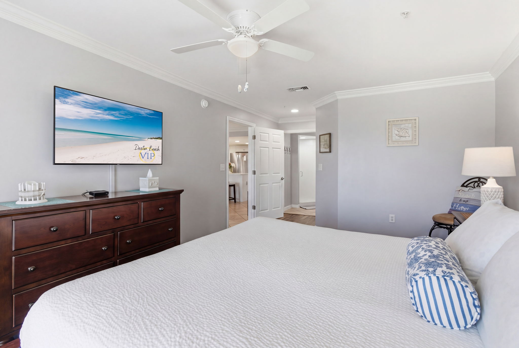 Primary bedroom with smart TV