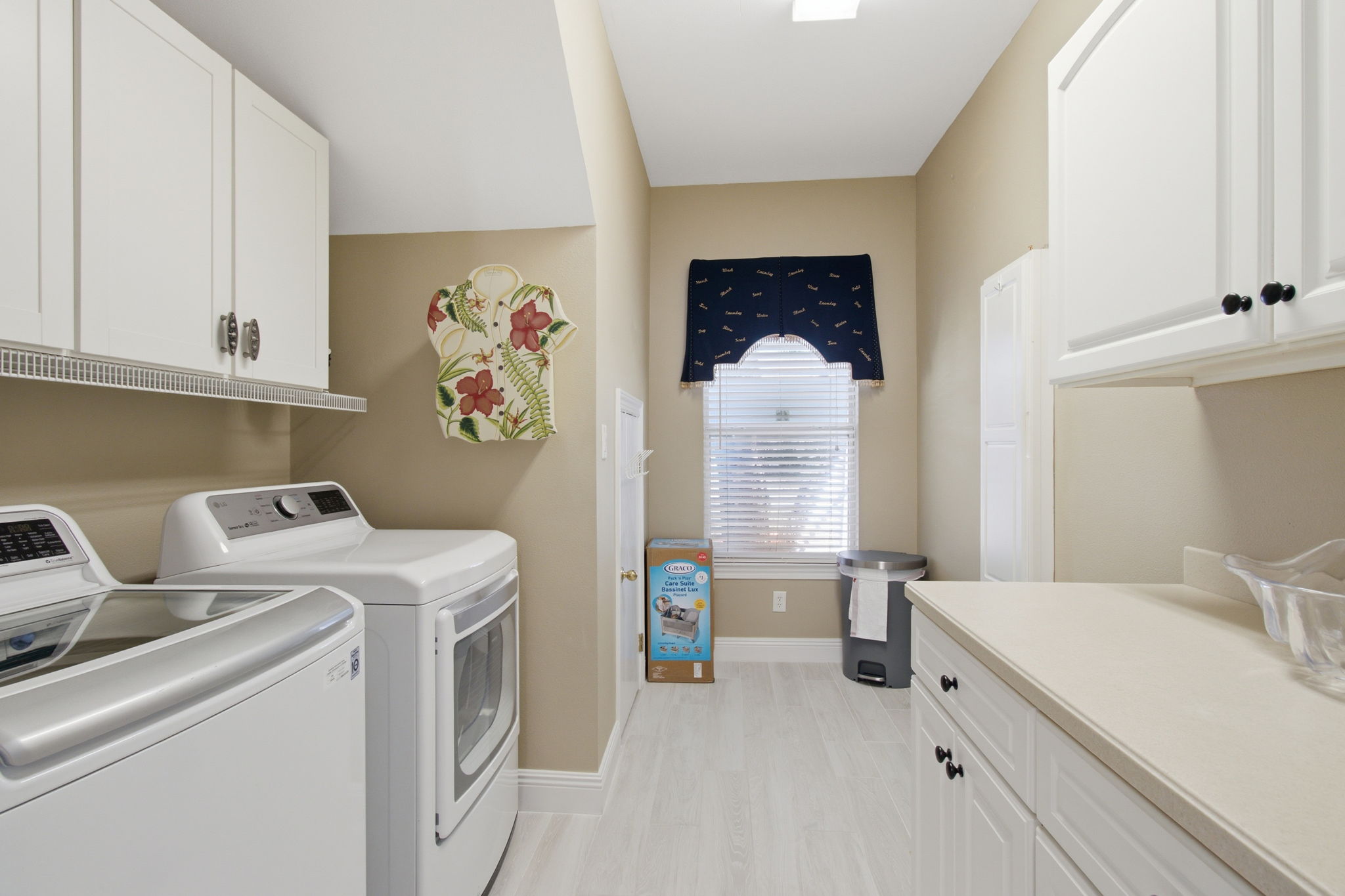 Convenient laundry room just off the kitchen