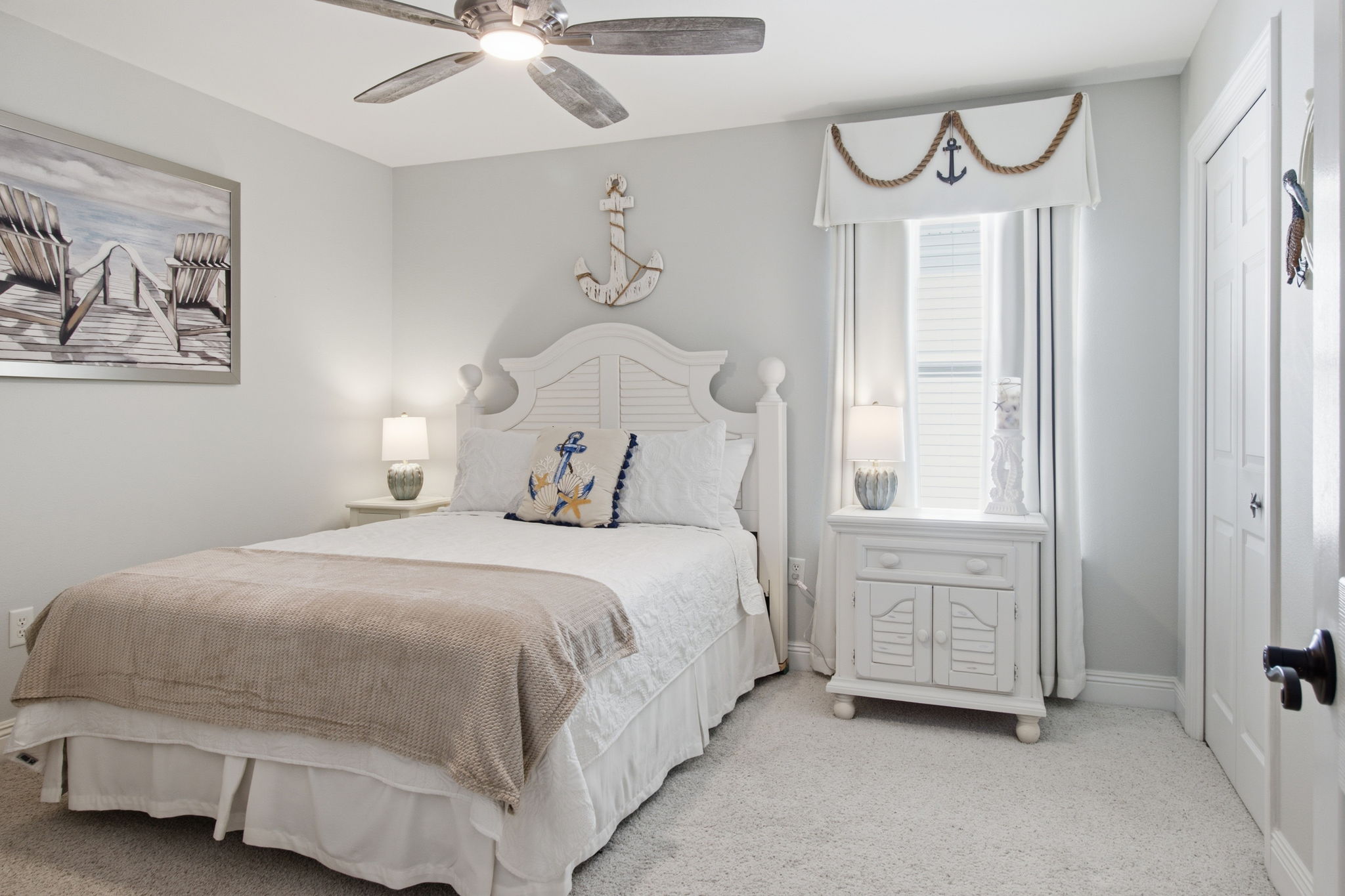 Second floor queen guest room with shared bath