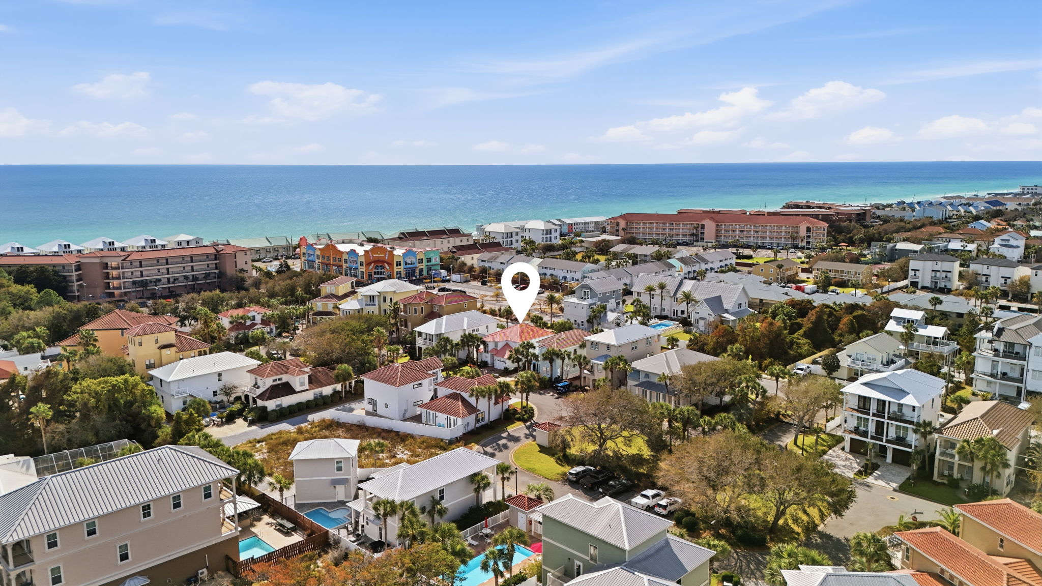 Near shops and restaurants