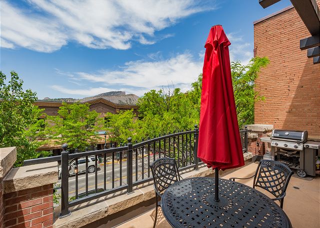 Luxury Condo on Historic Main Ave. - Deck overlooking Main & Mountain Views 2