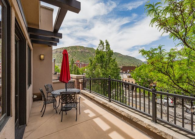 Luxury Condo on Historic Main Ave. - Deck overlooking Main & Mountain Views