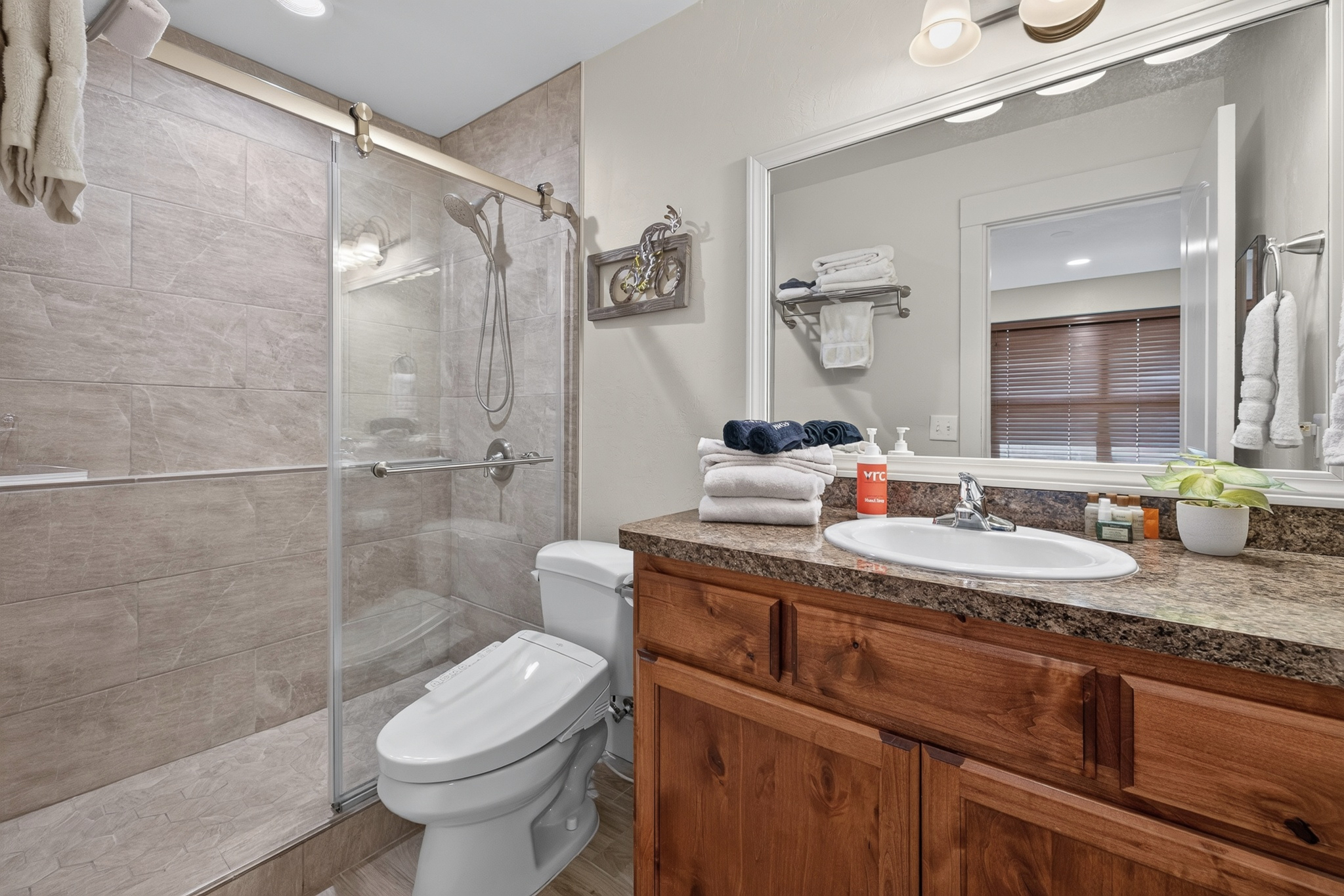 Master bathroom with brand new shower and bidet