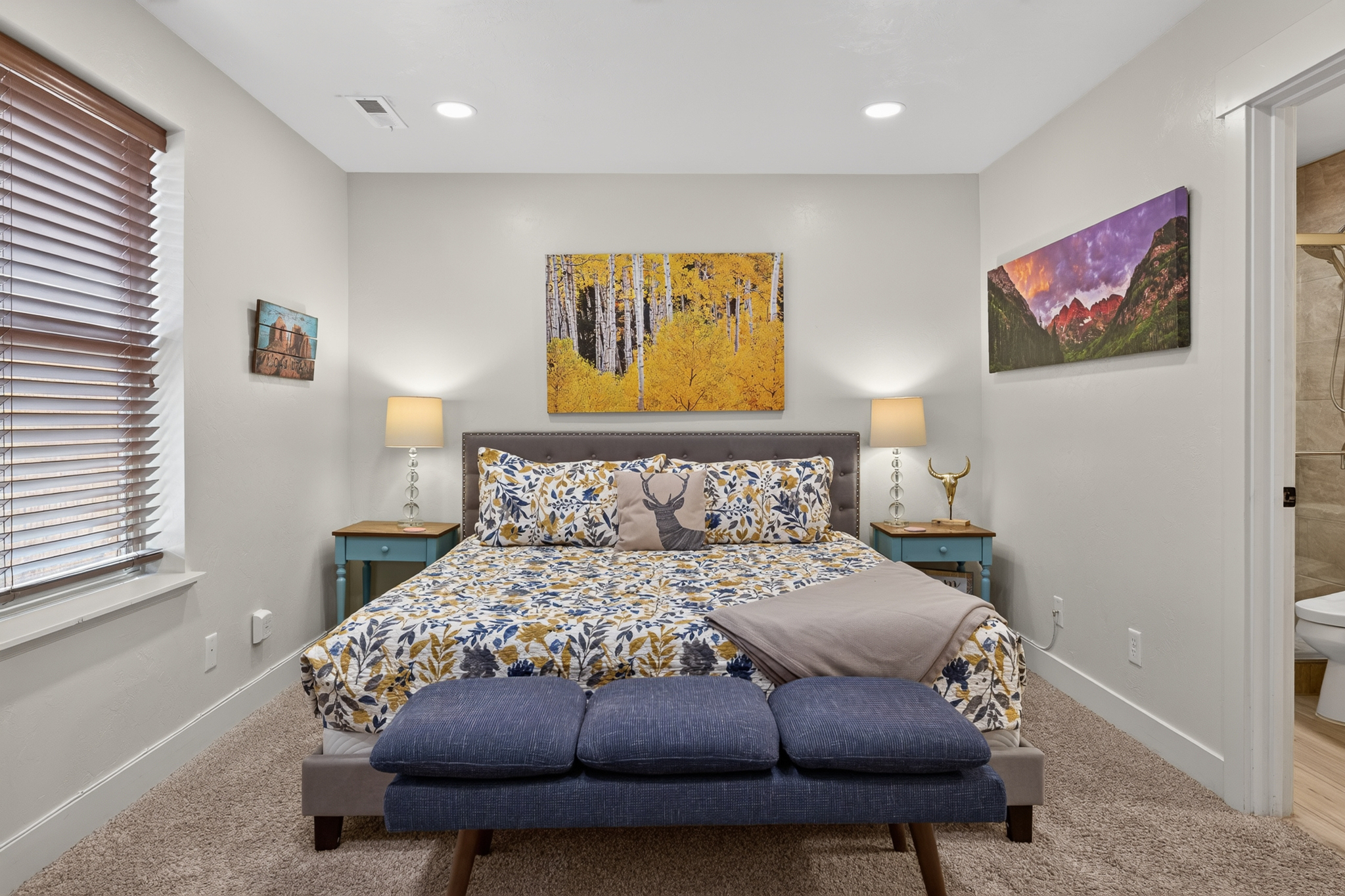 Master bedroom with attached bath