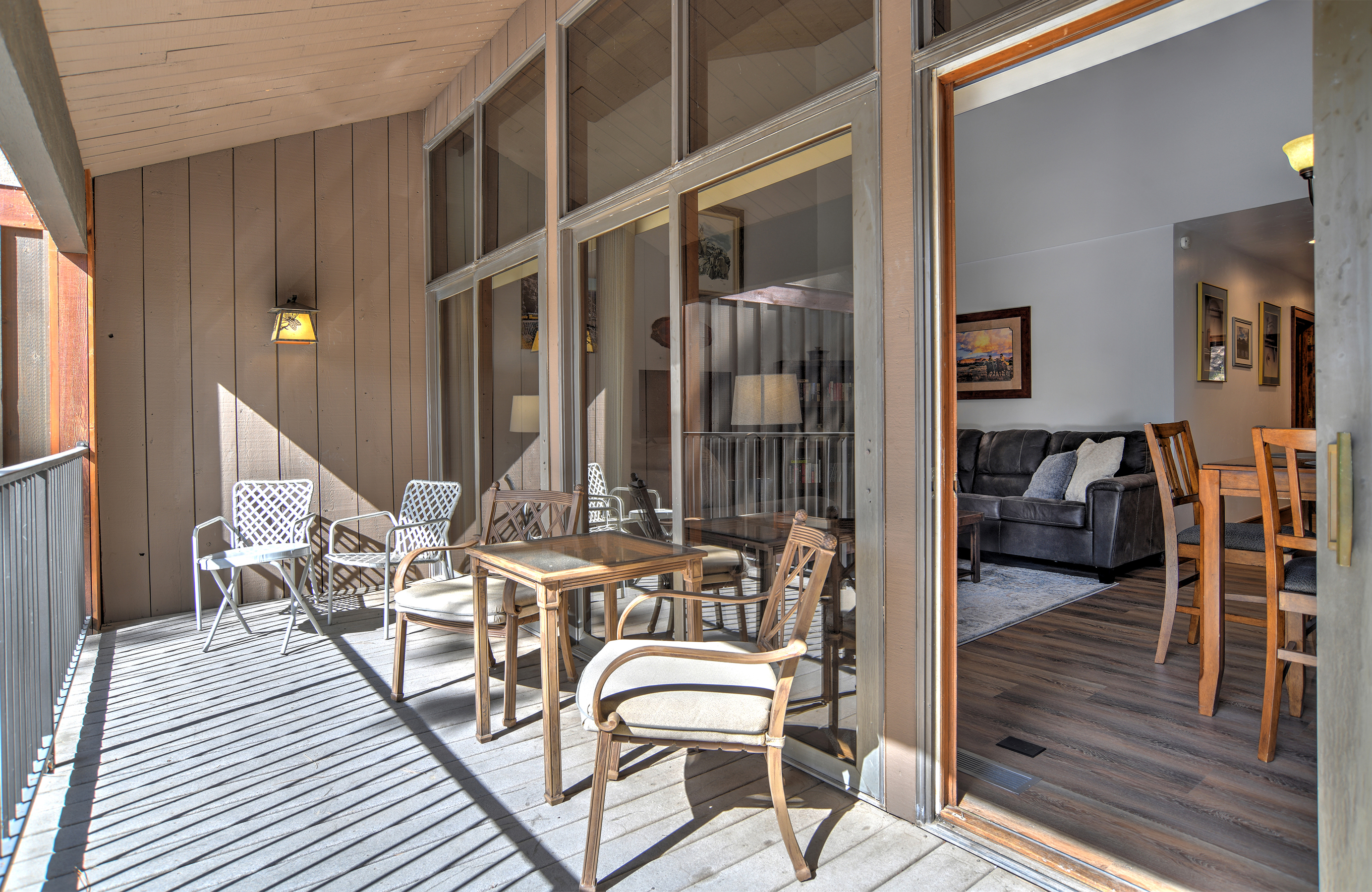 Enjoy morning coffee or evening conversations in the outdoor seating area on the balcony.