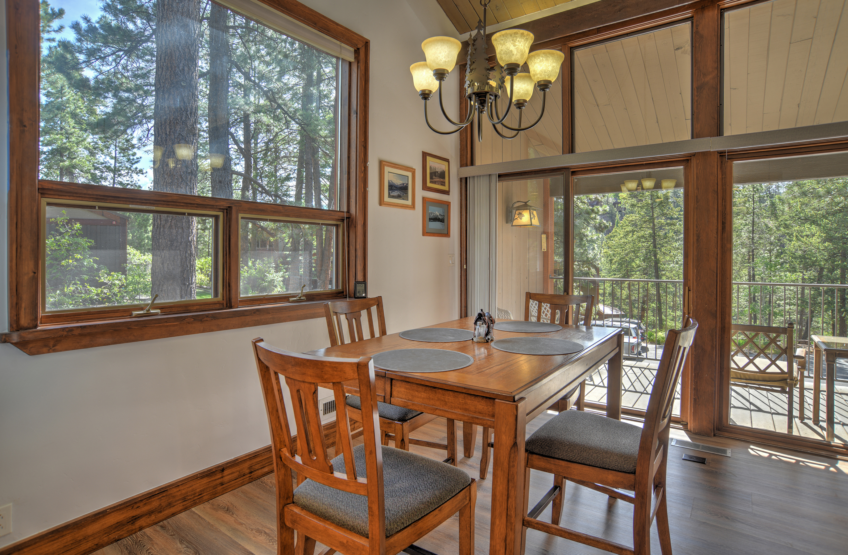 Gather comfortably with dining space for 4 guests.