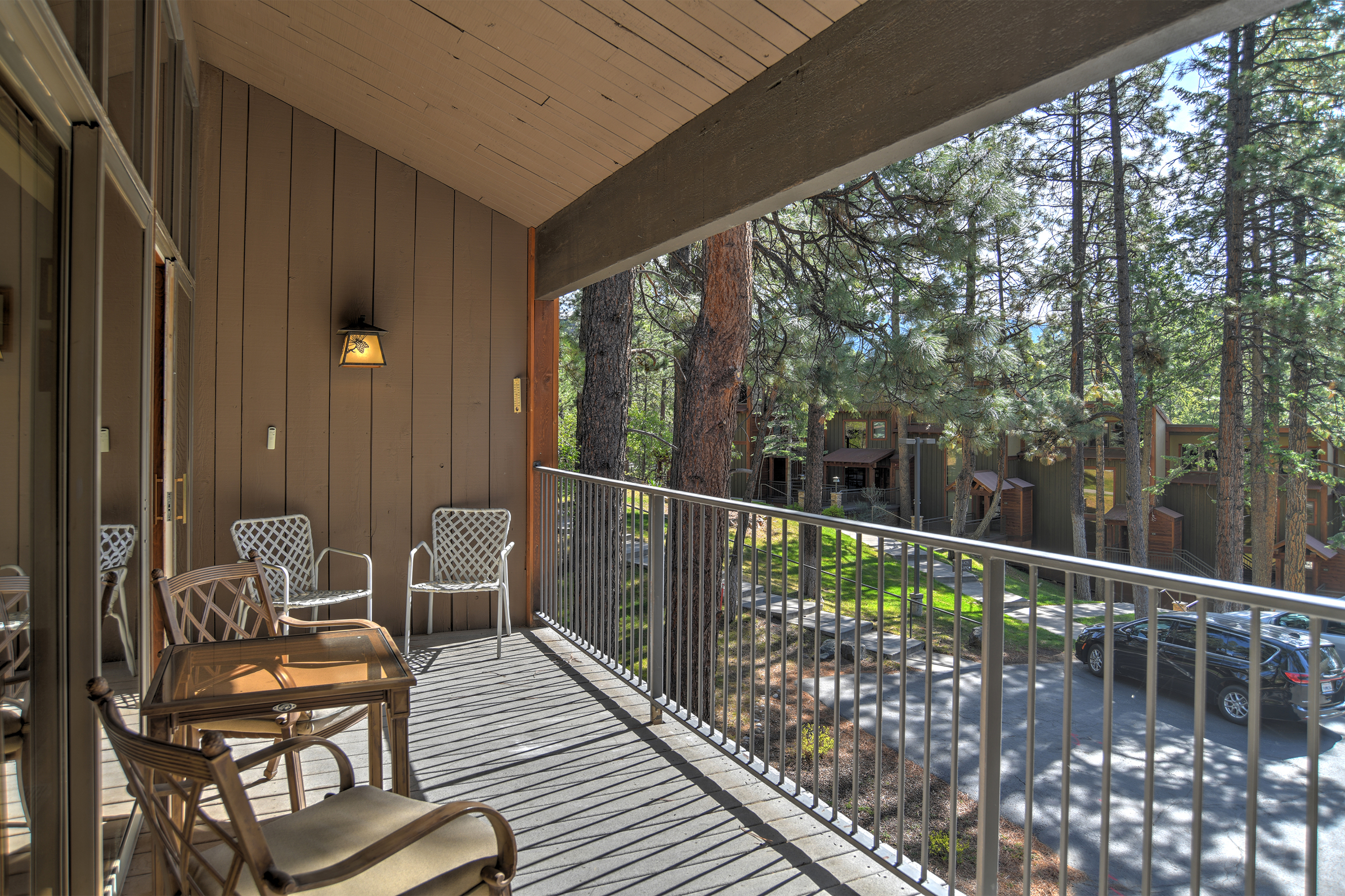 Enjoy morning coffee or evening conversations in the outdoor seating area on the balcony.