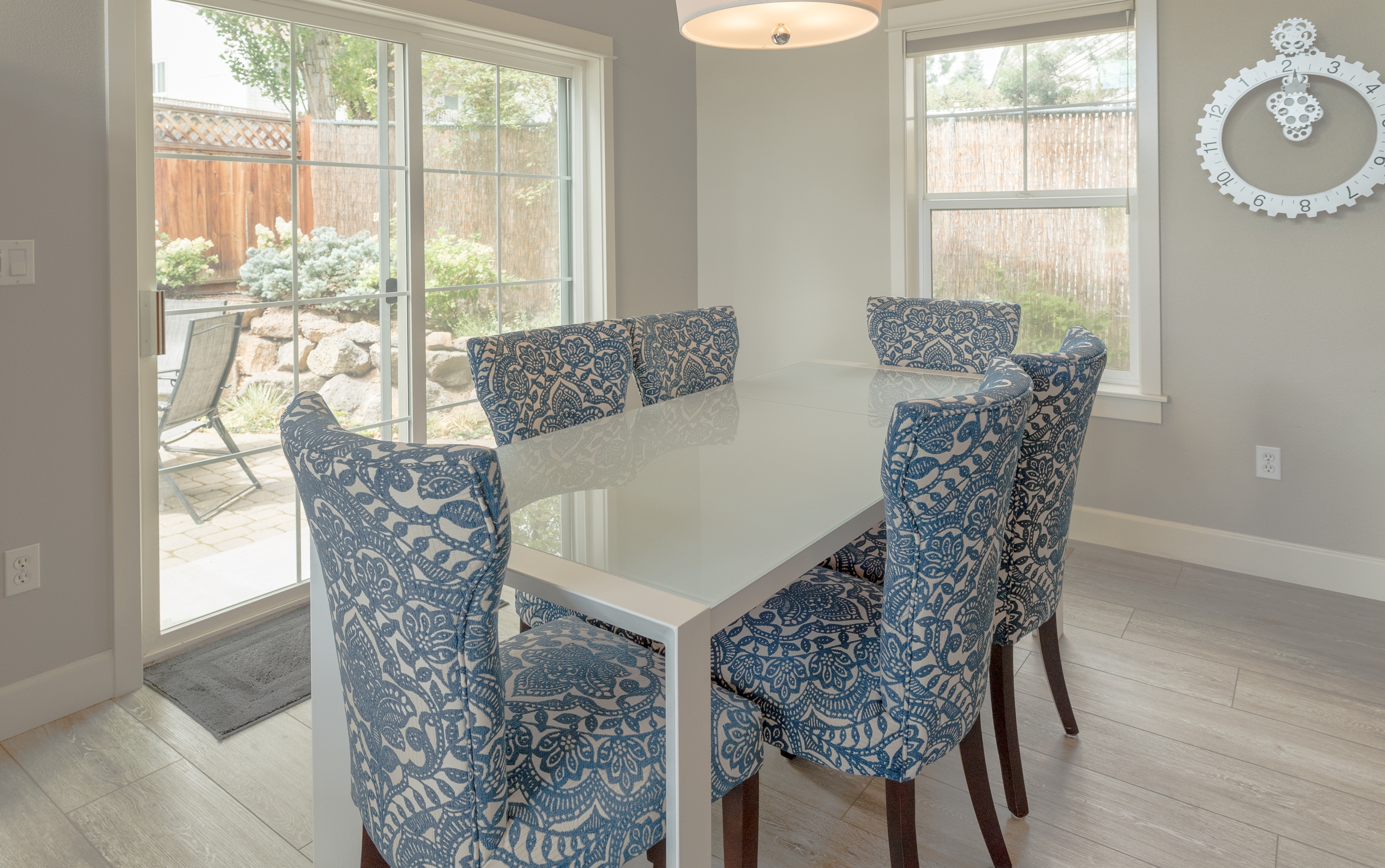 Enjoy meals together around a table that comfortably seats 4.