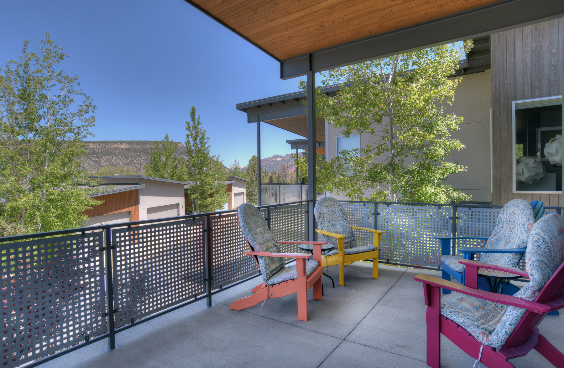 Patio seating area with great views.
