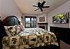 Master Bedroom - King, TV, Gas Fireplace, Deck access and Views