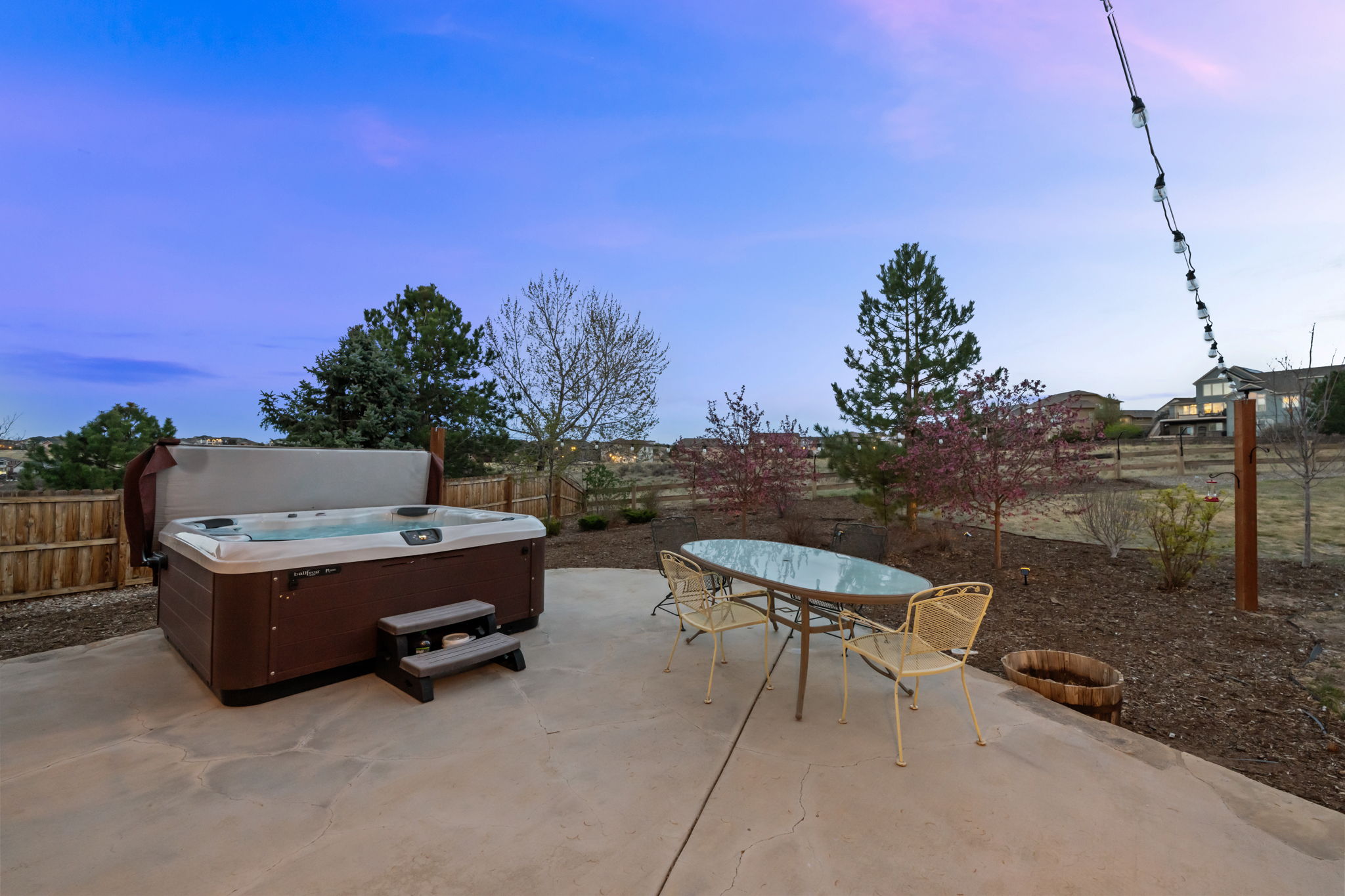 Hot tub on patio